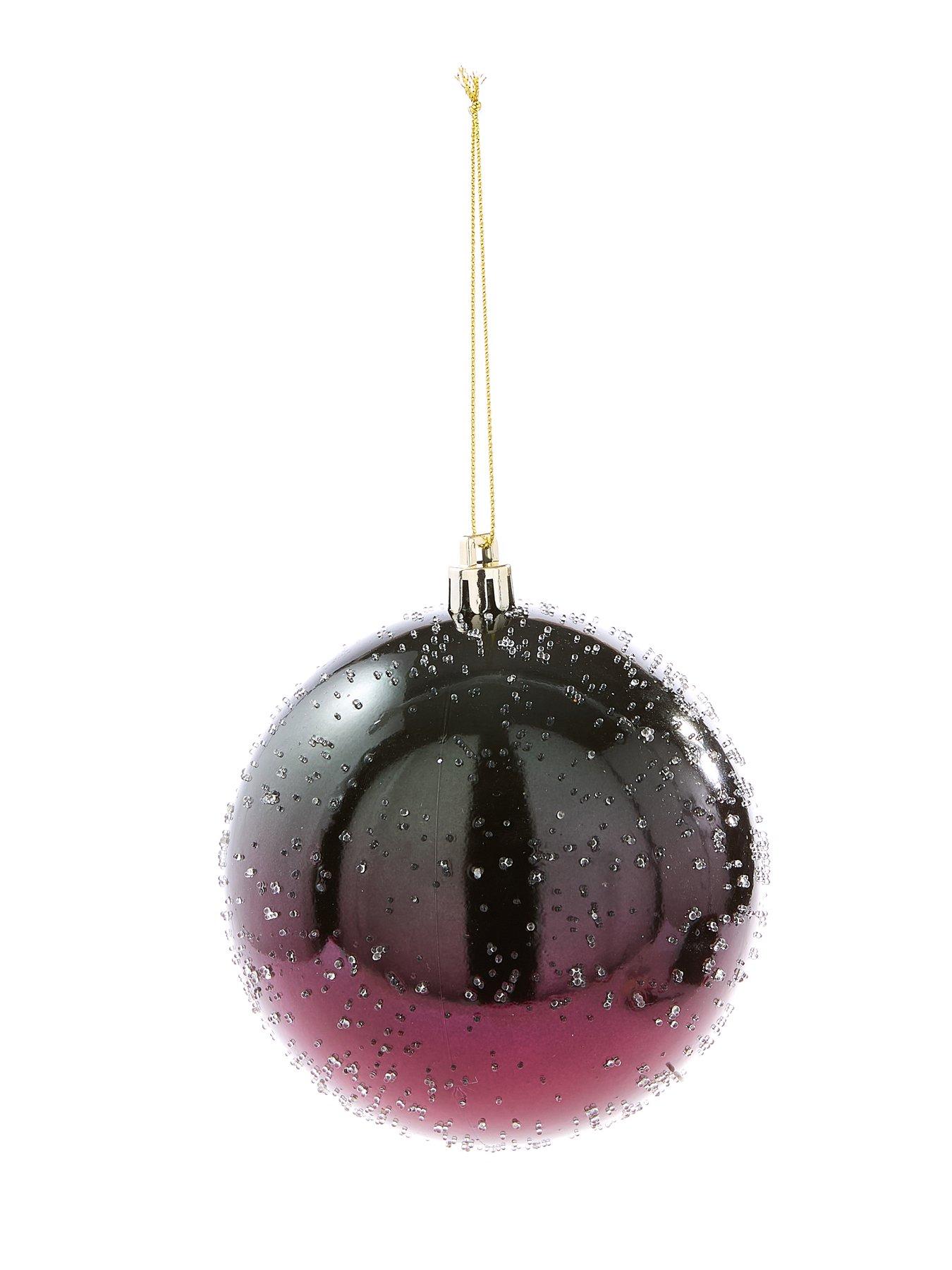 Image 3 of 3 of The Very Collection Set of 8 Two-tones Sugared Frosted Plastic Christmas Tree Baubles