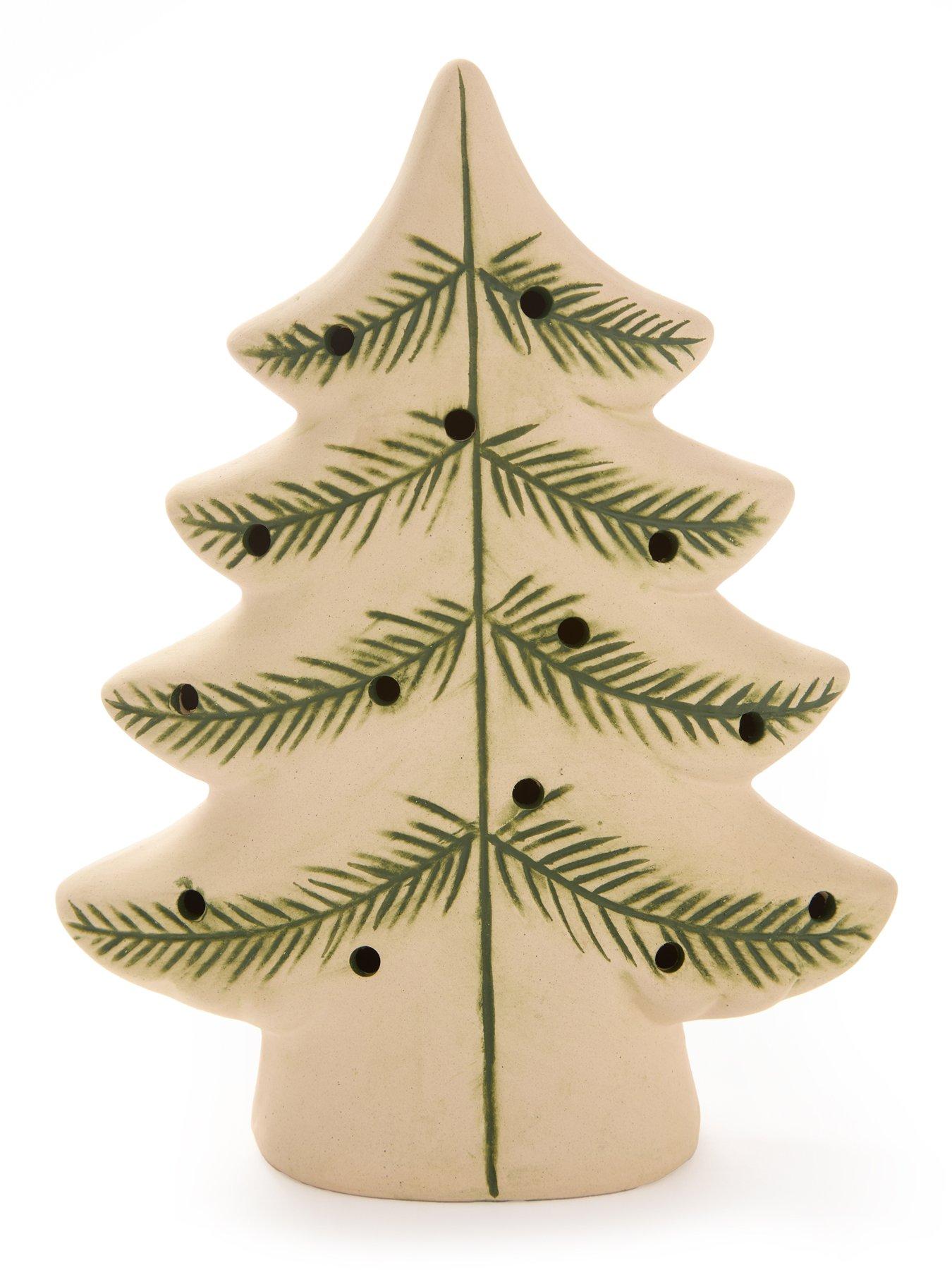 Image 4 of 4 of Very Home Set of 3 Stoneware Light Up Christmas Trees