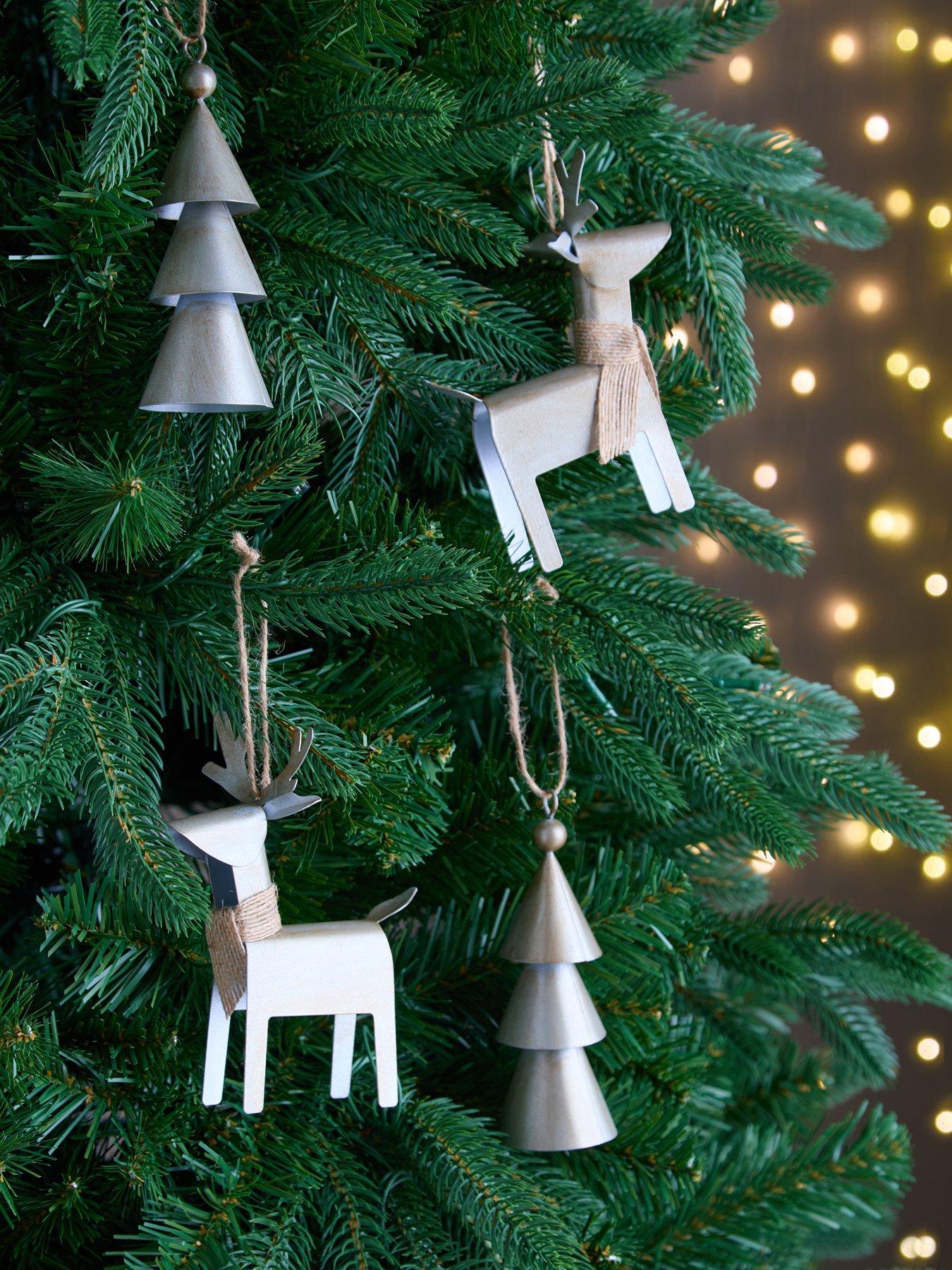 undefined Set of 4 Tree/Deer Metal Christmas Tree Decorations