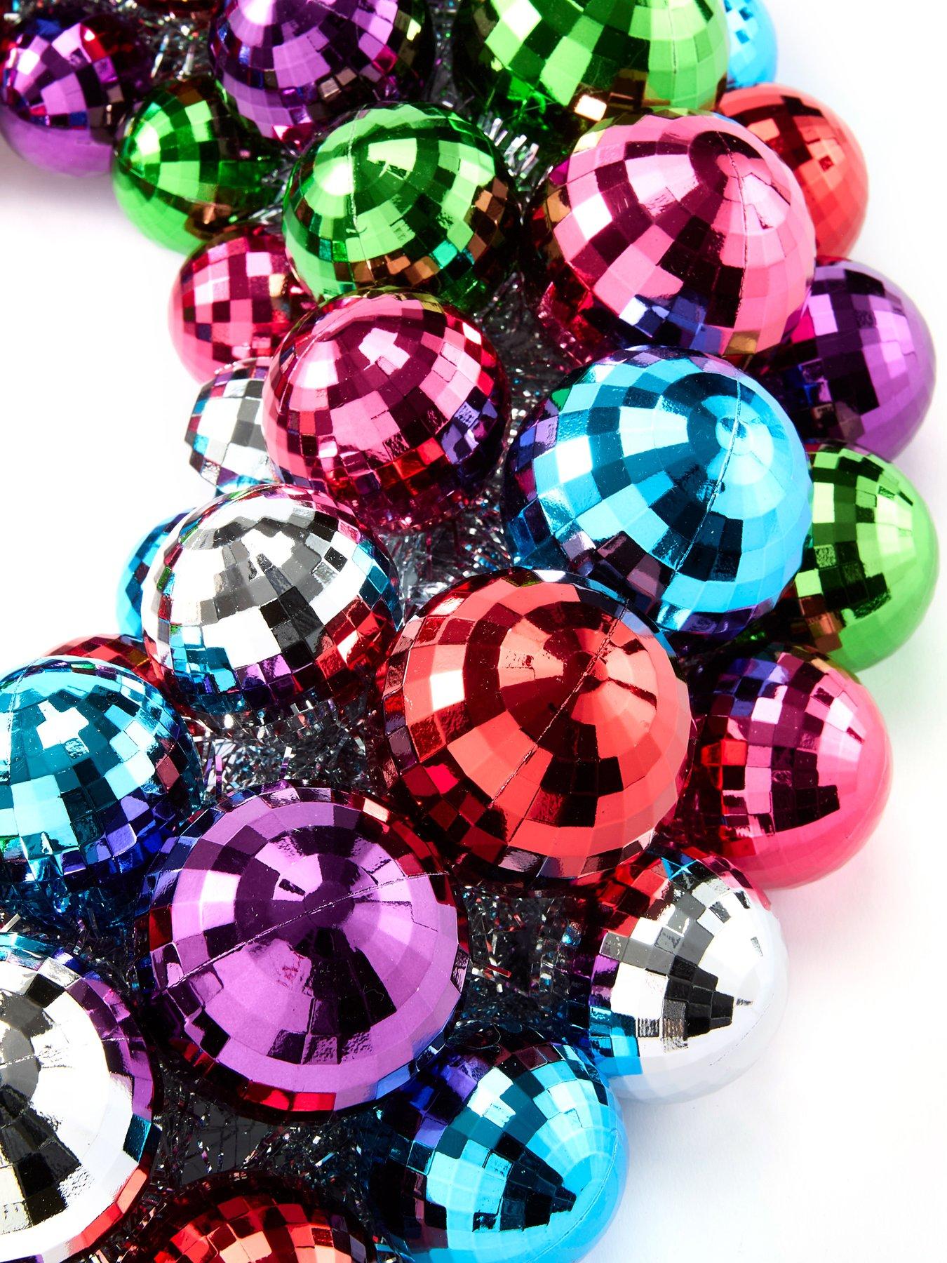 Image 3 of 4 of Very Home Bright Coloured Bauble Christmas Wreath - 50 cm