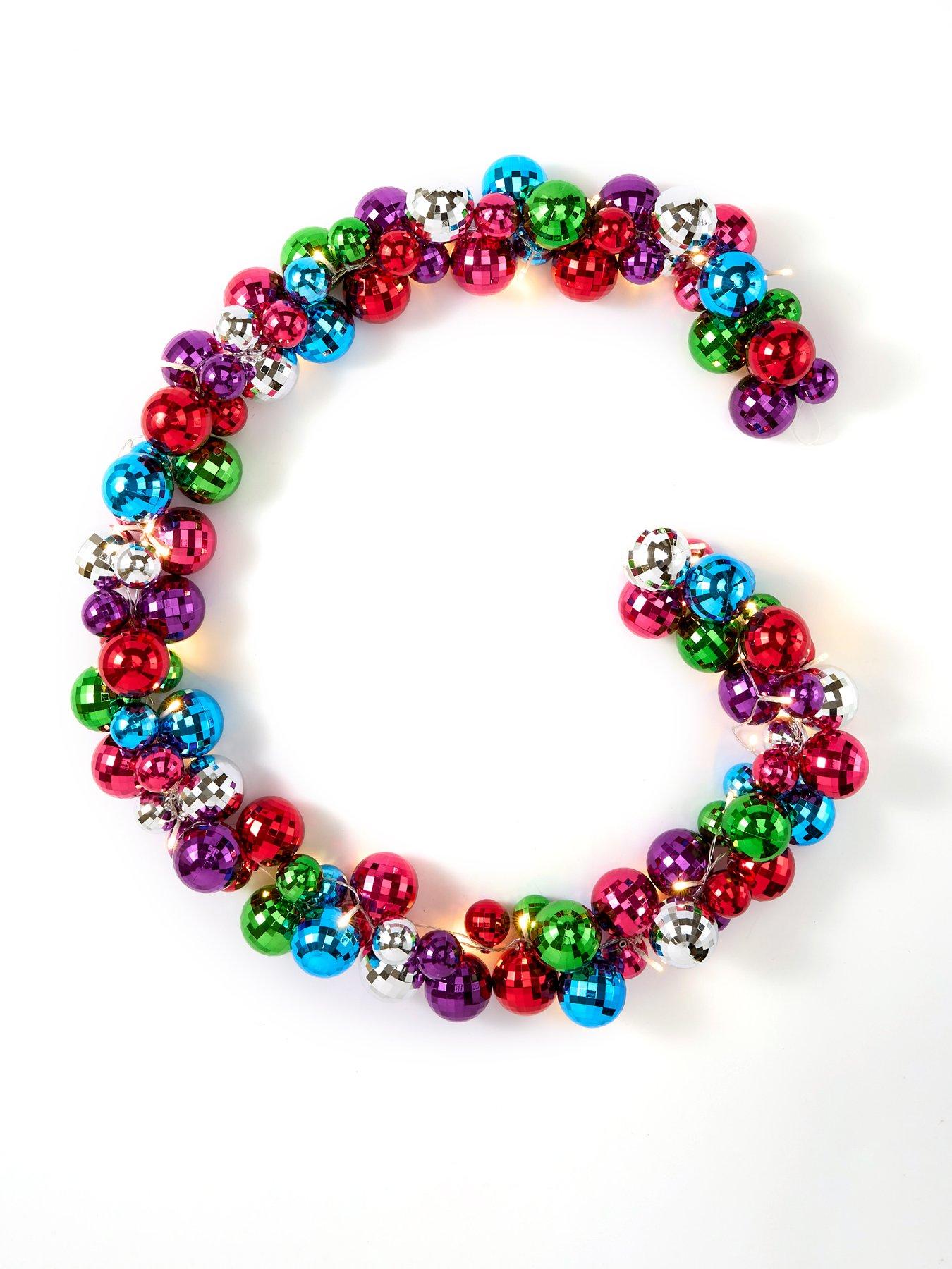 Image 3 of 5 of The Very Collection Bright Coloured Pre- Lit Bauble Christmas Garland -&nbsp;6ft
