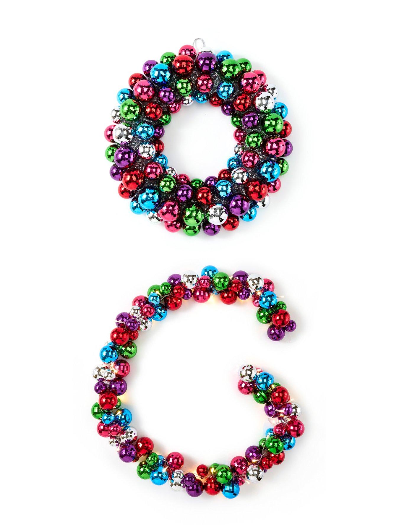 Image 5 of 5 of The Very Collection Bright Coloured Pre- Lit Bauble Christmas Garland -&nbsp;6ft