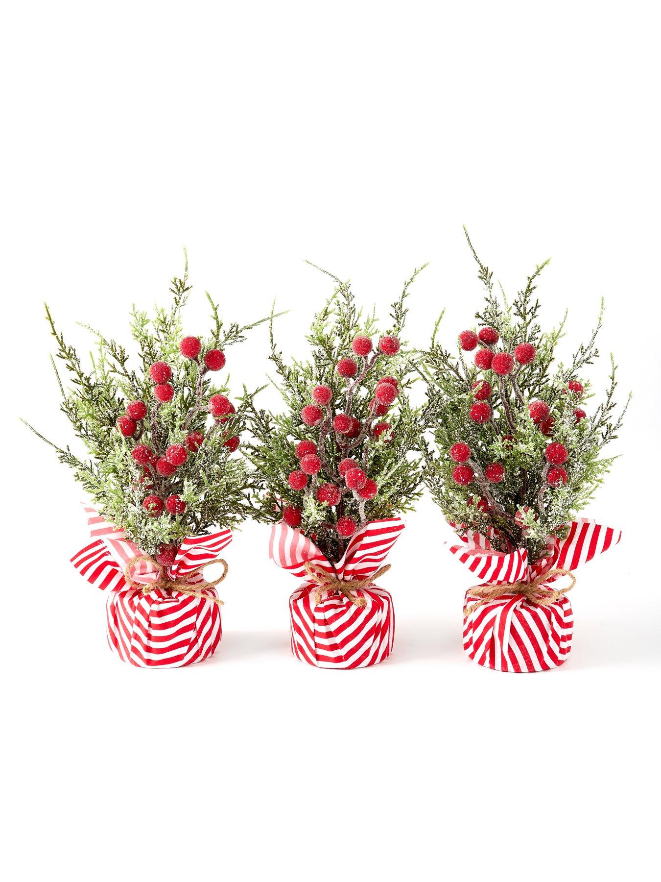 Image 2 of 5 of Very Home Set of 3&nbsp;Small Table Christmas&nbsp;Trees with Candy Cane Bases - 33 cm