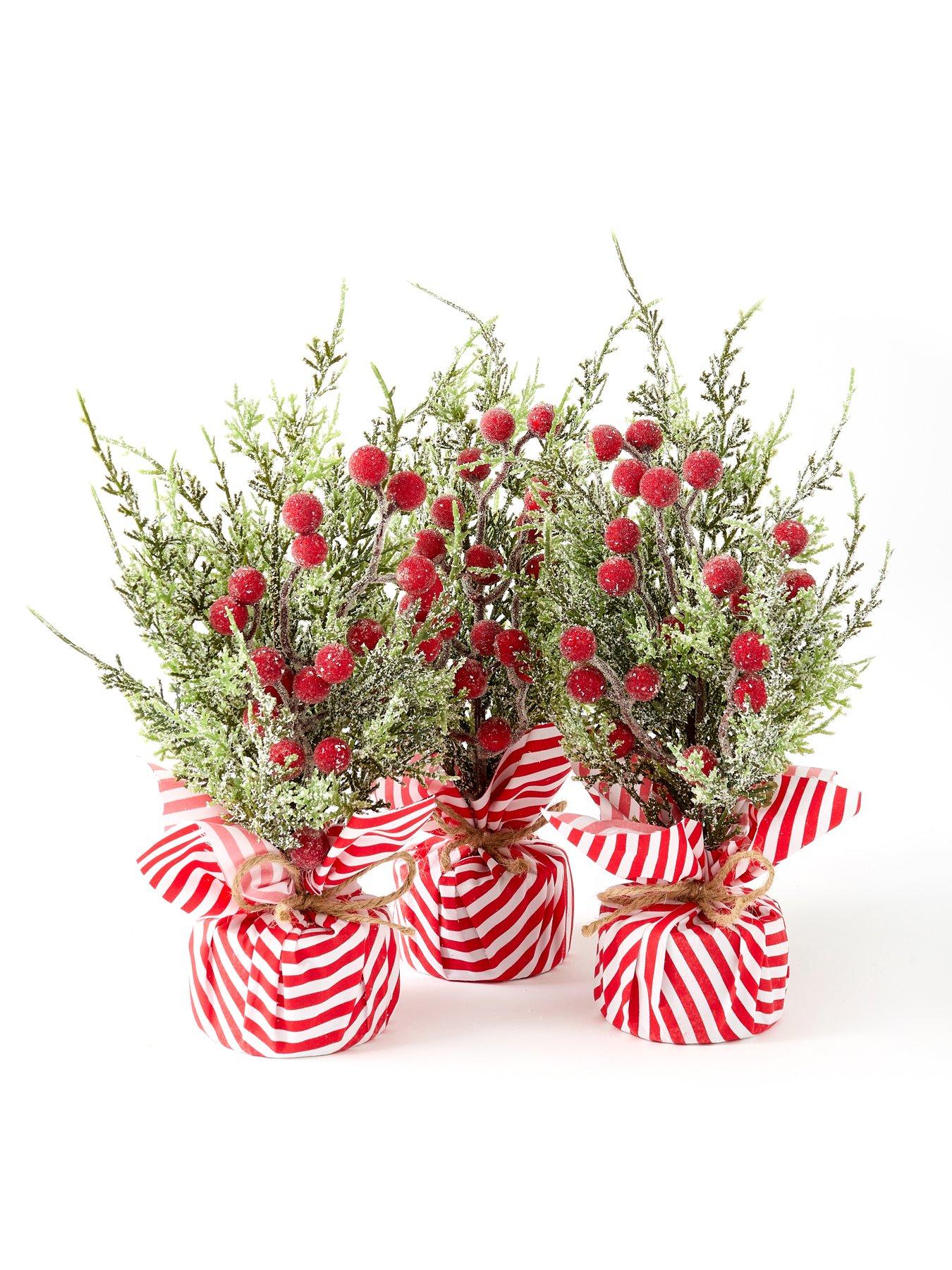 Image 3 of 5 of Very Home Set of 3&nbsp;Small Table Christmas&nbsp;Trees with Candy Cane Bases - 33 cm