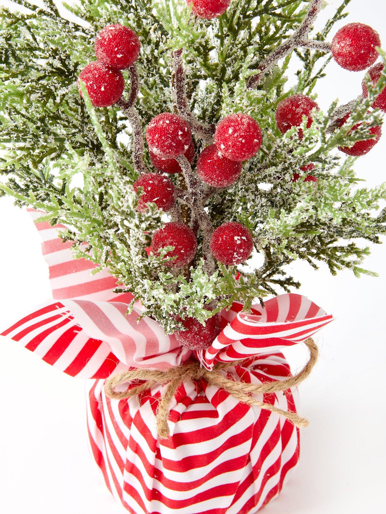 Image 5 of 5 of Very Home Set of 3&nbsp;Small Table Christmas&nbsp;Trees with Candy Cane Bases - 33 cm