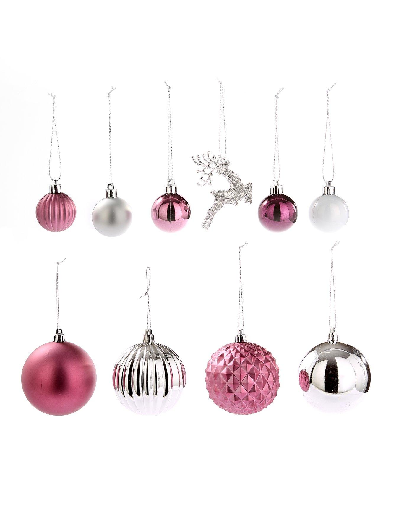 Image 3 of 3 of Very Home Bumper Pack of 50 Pink and Silver Christmas&nbsp;Tree Decorations