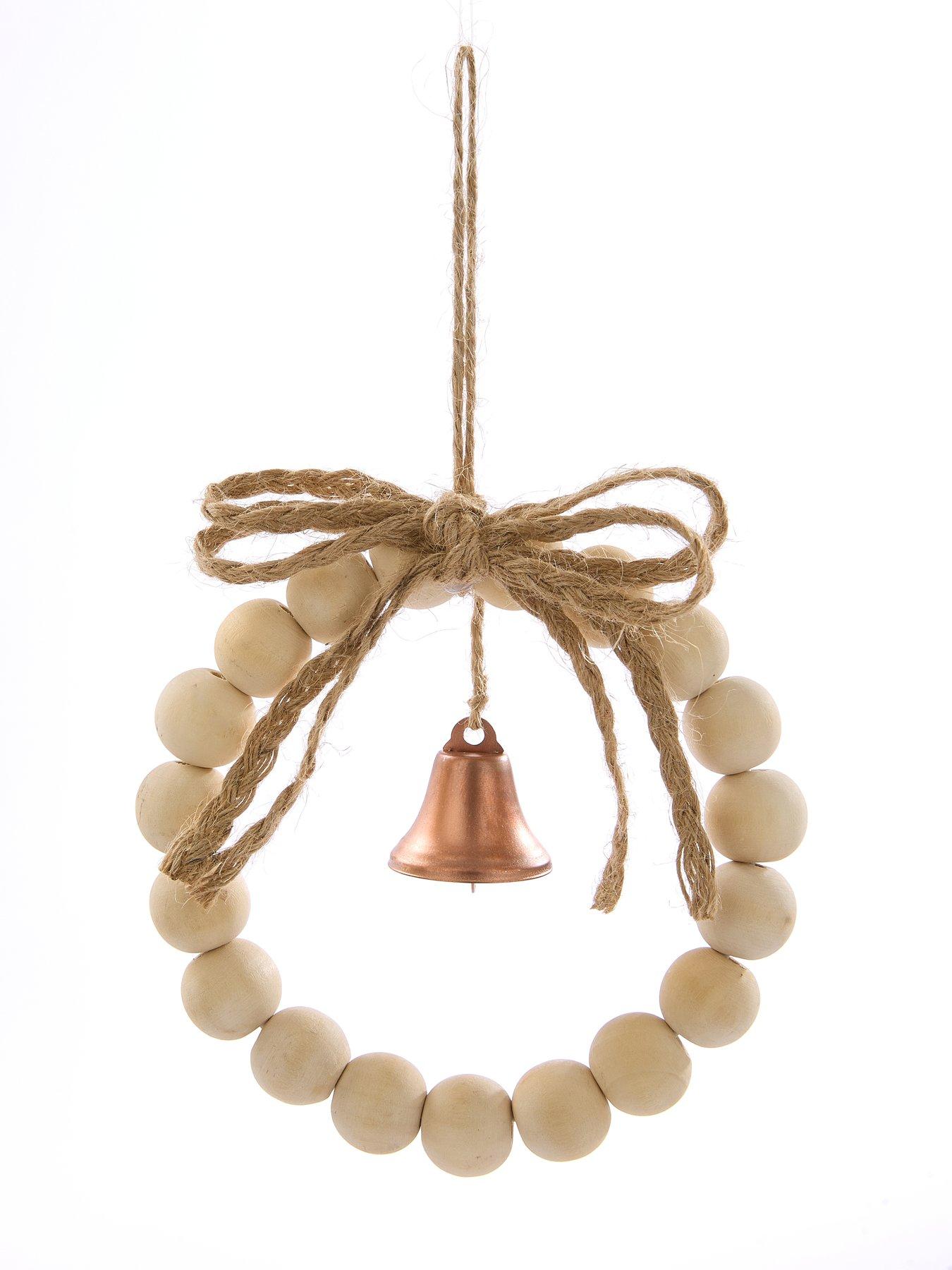 Image 3 of 3 of Very Home Set of 3 Beaded Wooden&nbsp;Wreath Christmas Tree Decorations