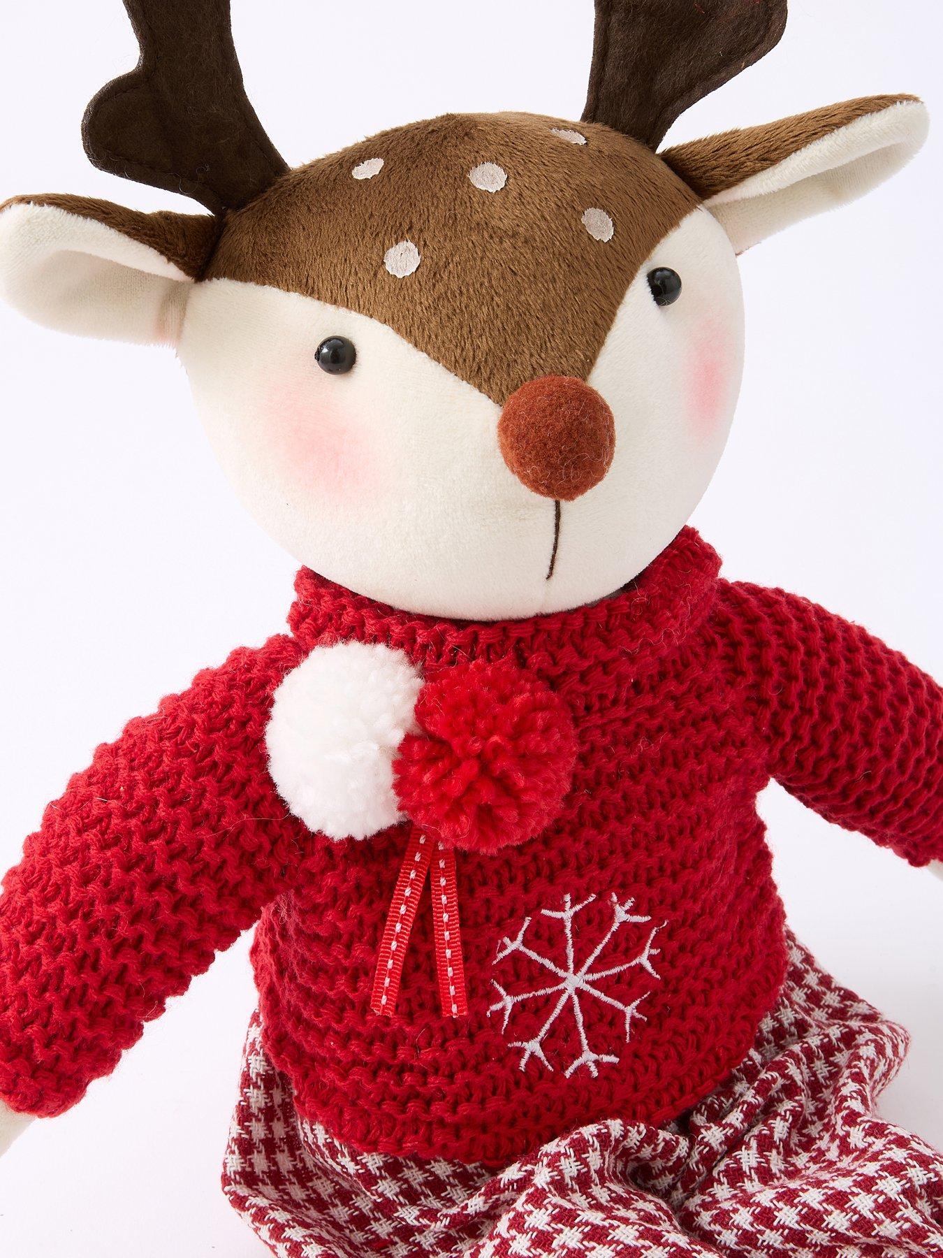 Image 7 of 7 of Very Home Set of 2 Plush Reindeer Christmas Decorations