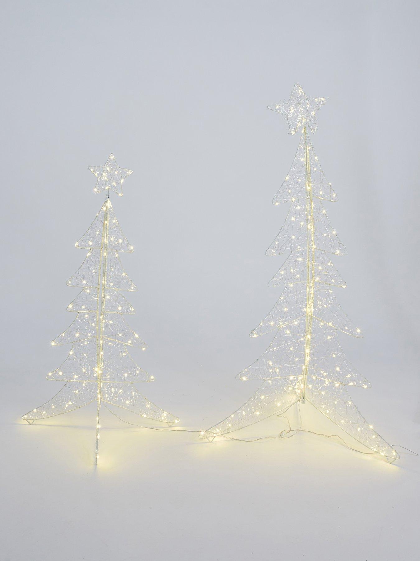 Image 4 of 5 of Very Home Set of 2 Metal Christmas Tree Outdoor&nbsp;Lights