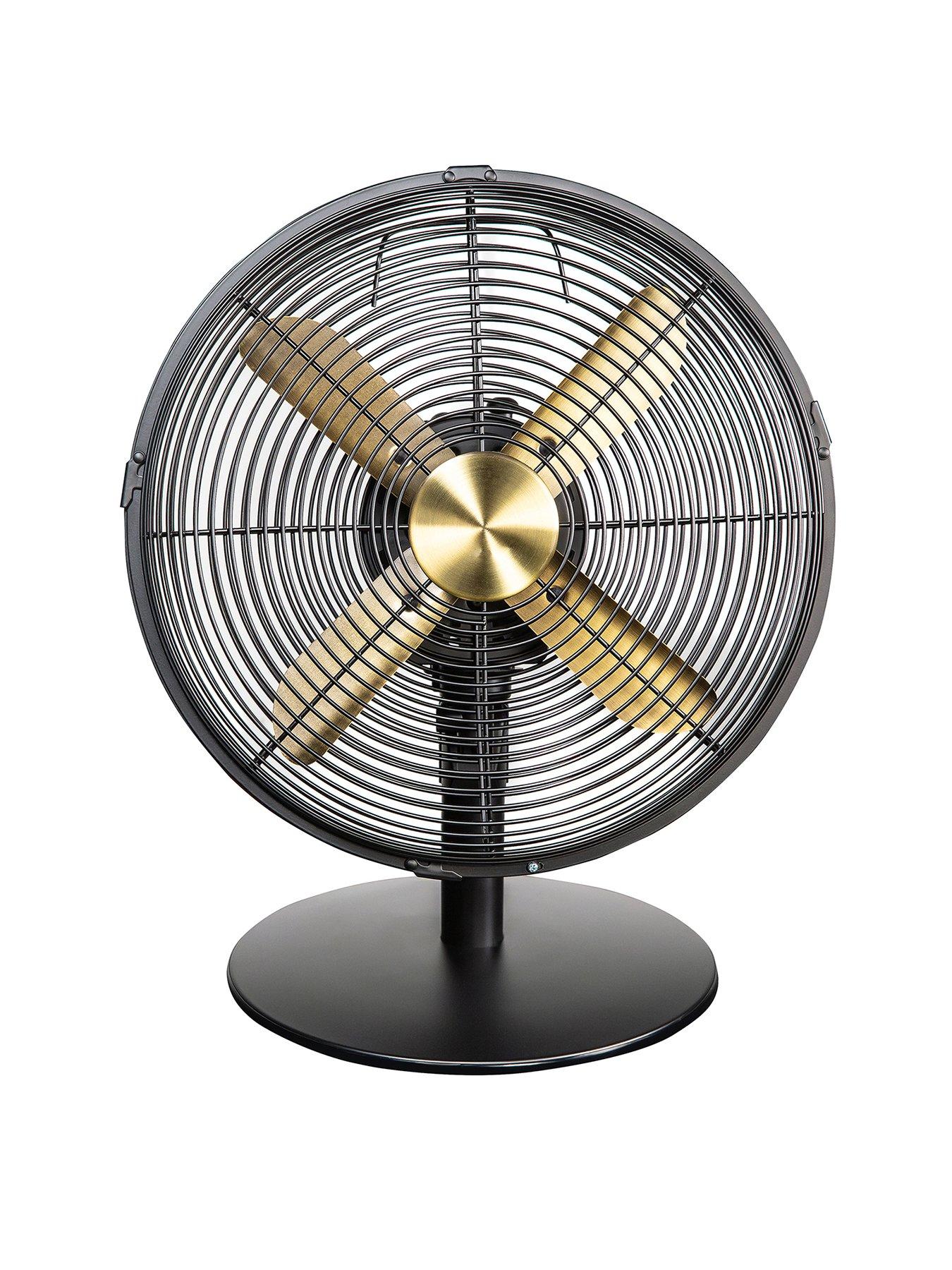  image of russell-hobbs-rhmdf1201bg-metal-desk-fan-in-brushed-gold-and-black