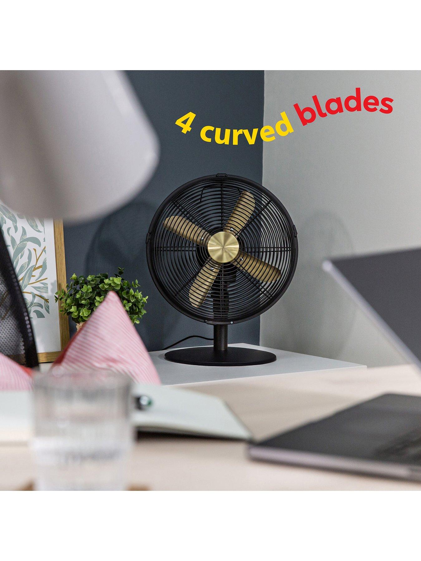  image of russell-hobbs-rhmdf1201bg-metal-desk-fan-in-brushed-gold-and-black