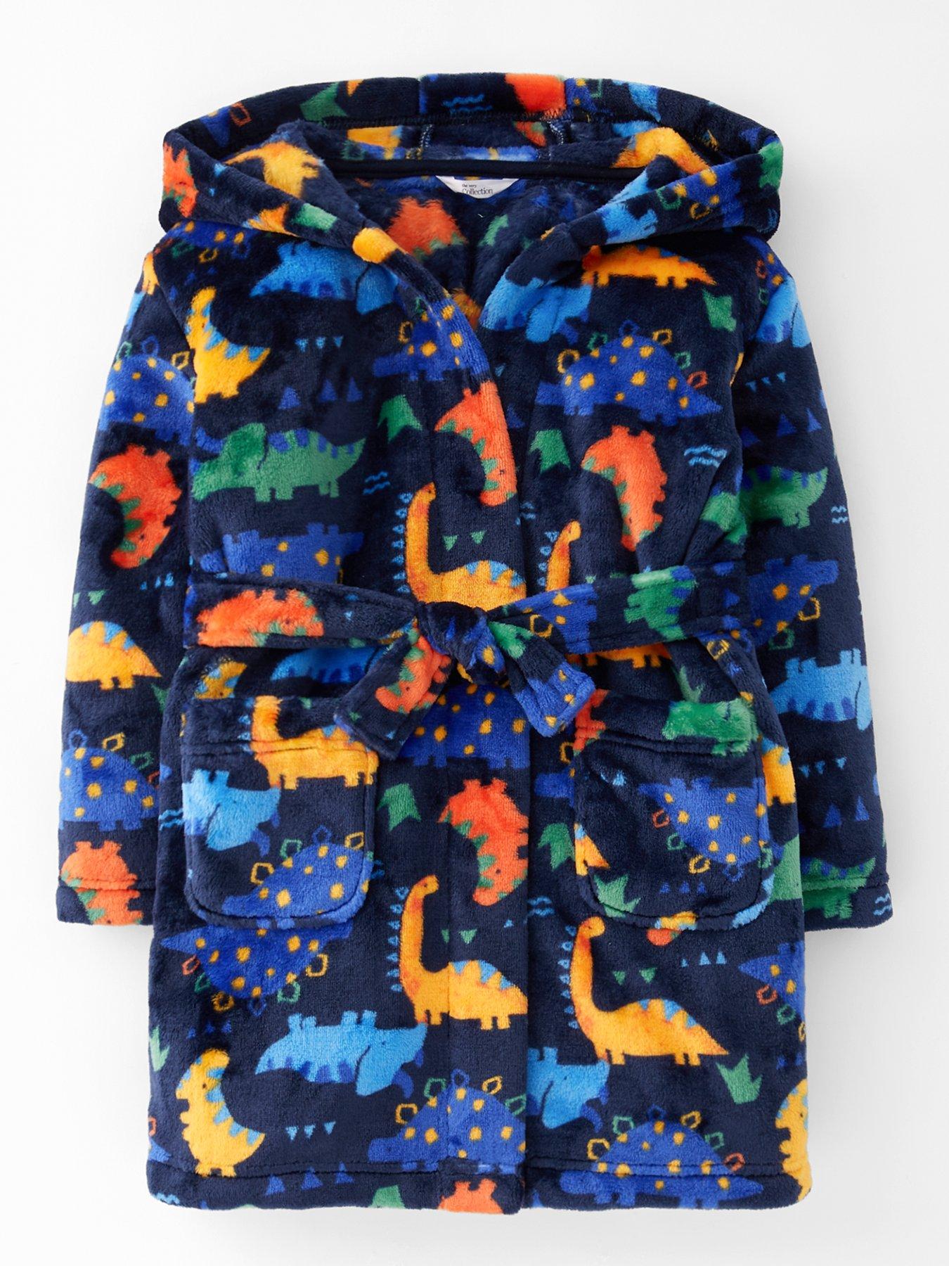 the-very-collection-kids-fleece-all-over-print-dinosaur-robe-multi