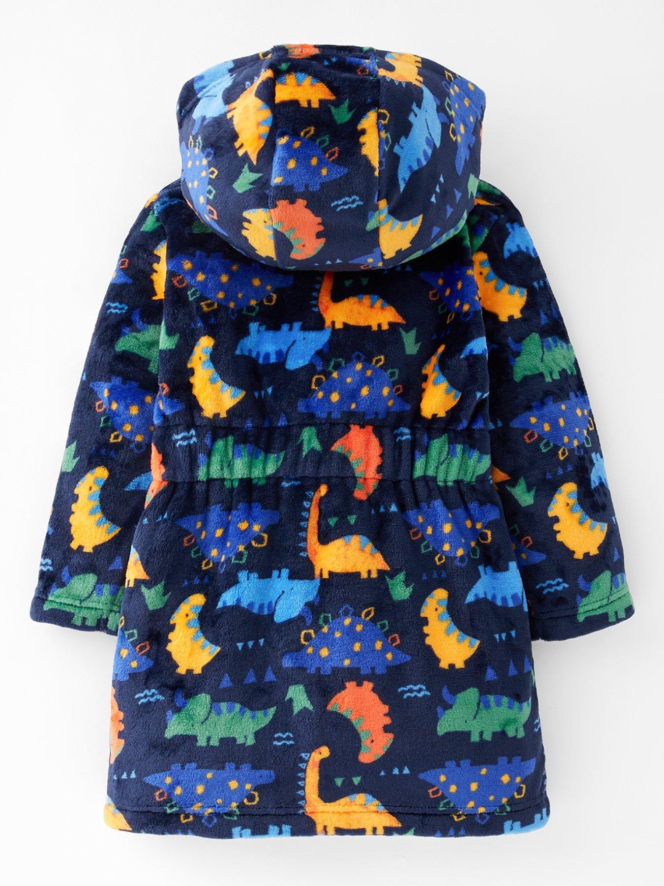 Image 2 of 5 of The Very Collection Kids Fleece All Over Print Dinosaur Robe - Multi