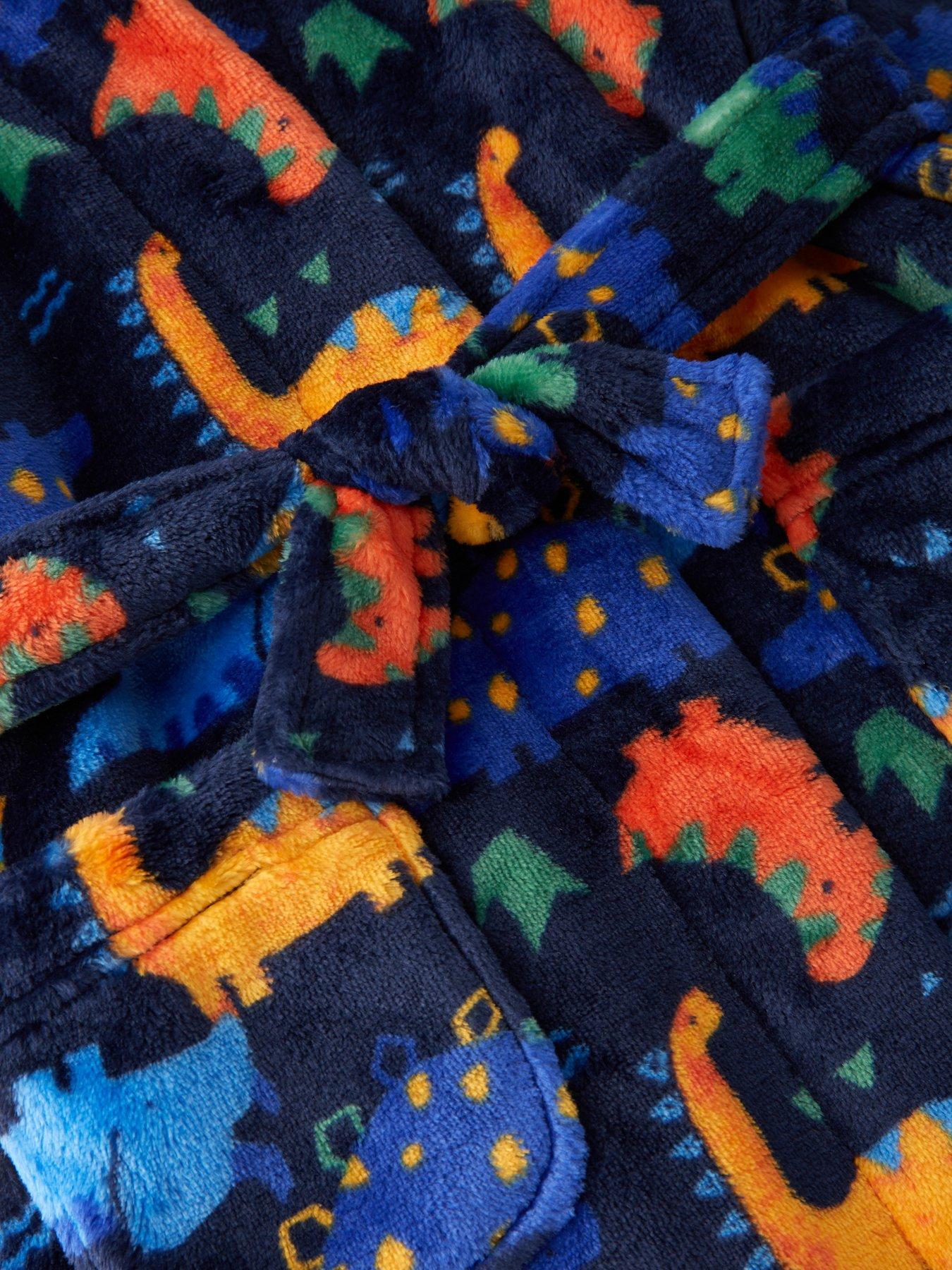 Image 3 of 5 of The Very Collection Kids Fleece All Over Print Dinosaur Robe - Multi