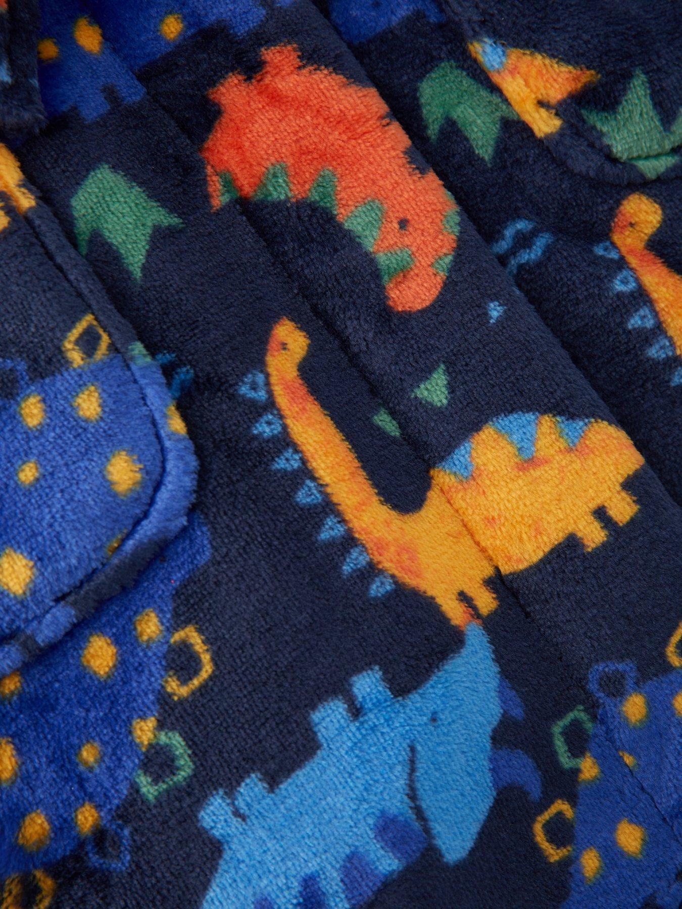 Image 5 of 5 of The Very Collection Kids Fleece All Over Print Dinosaur Robe - Multi