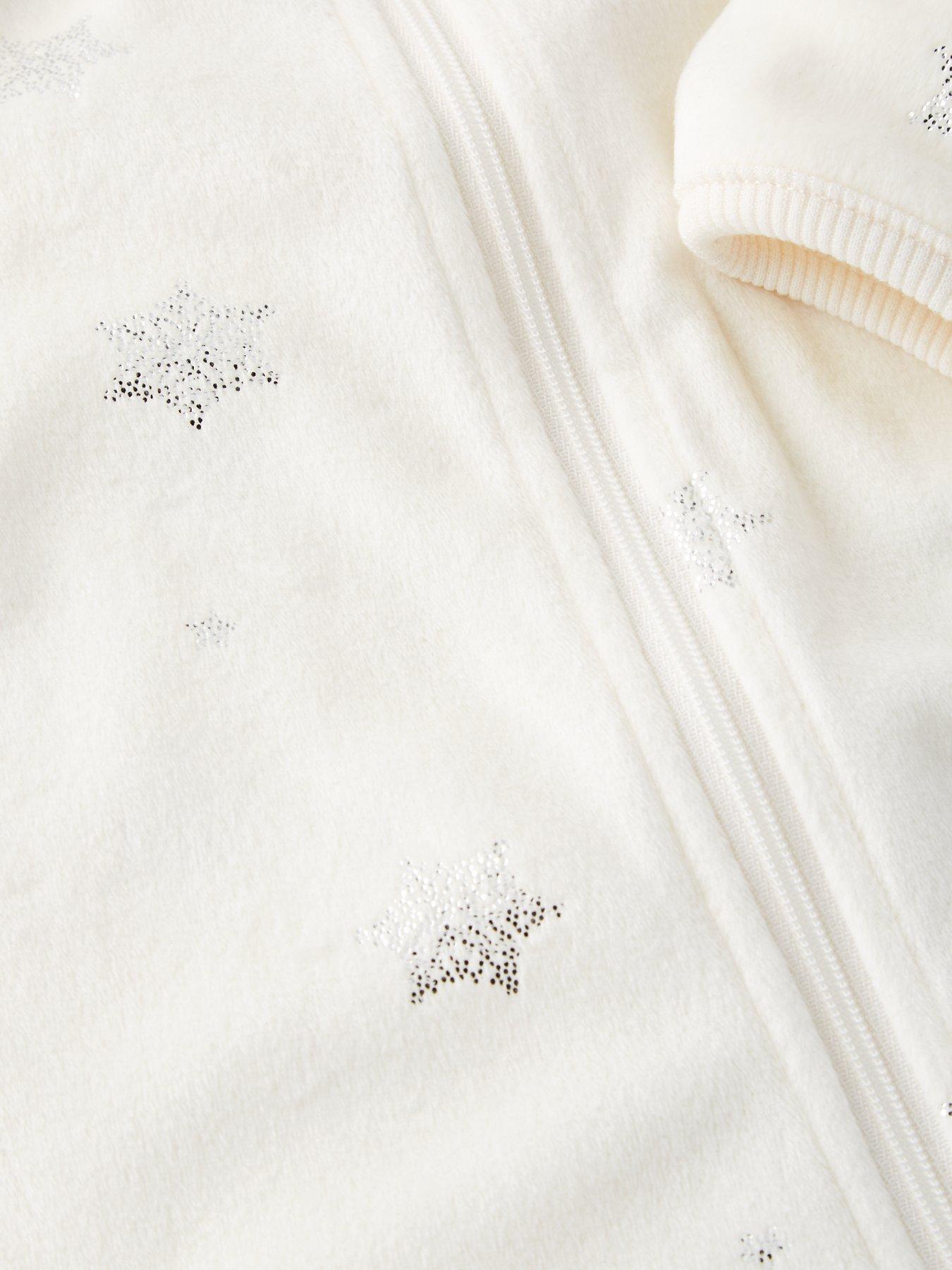Image 5 of 5 of The Very Collection Baby Girl Family Christmas Pj Soft Touch Foil Print Romper - Cream