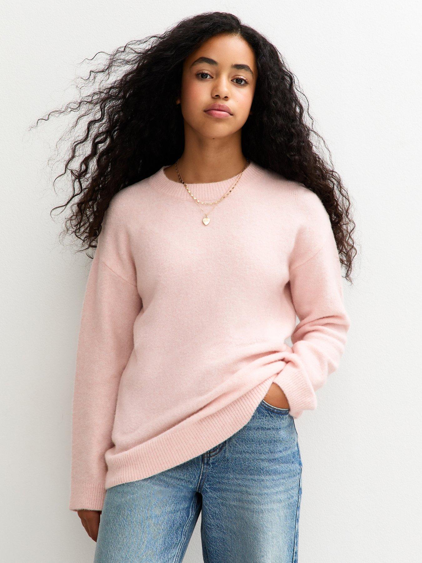 new-look-915-girls-brushed-longline-jumper-light-pink