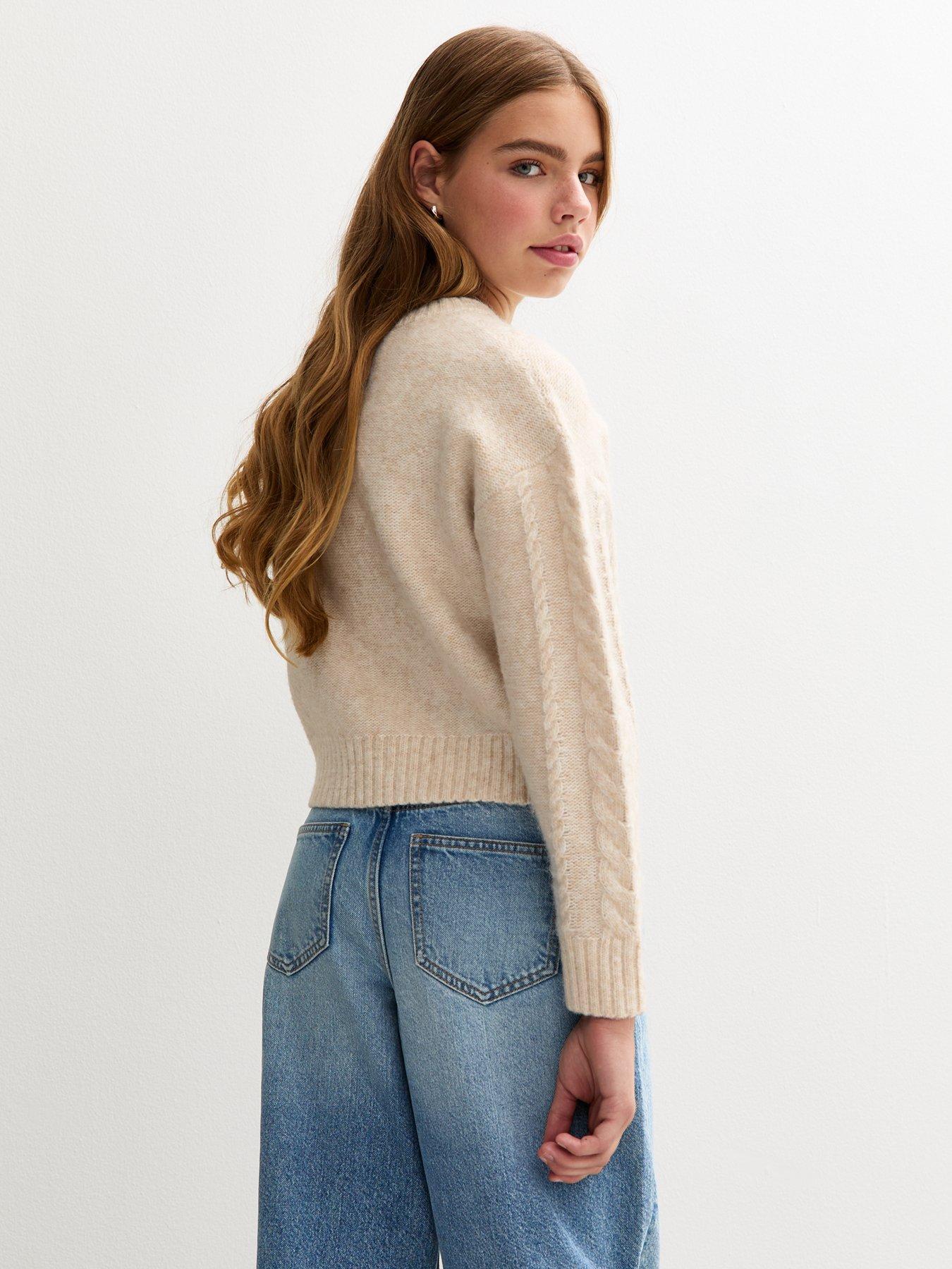 Image 2 of 5 of New Look 915 Girls Cable Knit Jumper - Cream