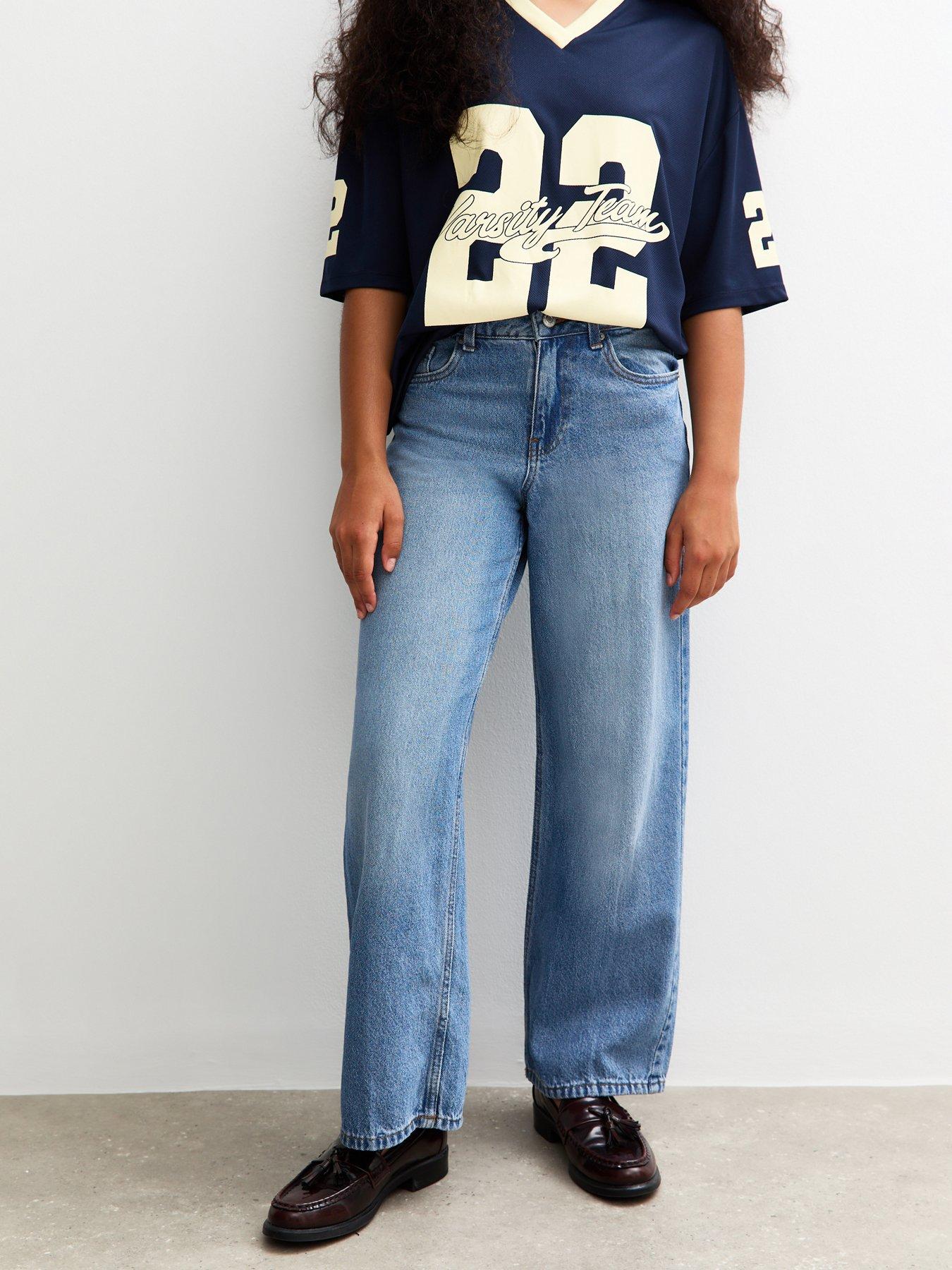 New Look 915 Girls Blue Mid Wash Skater Jeans
