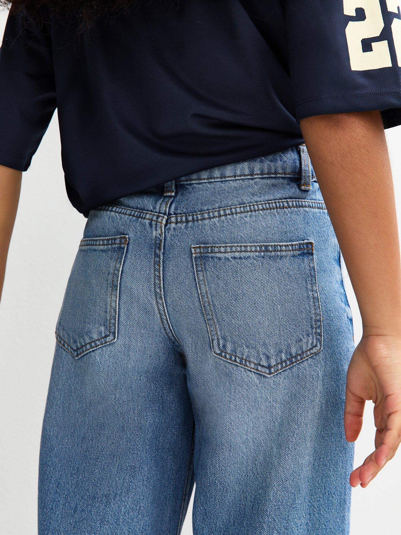  image of new-look-915-girls-mid-wash-skater-jeans-blue