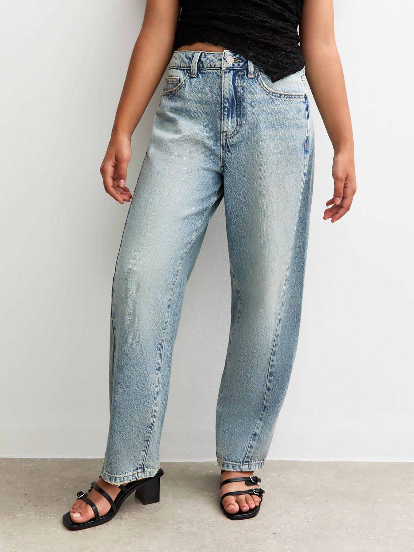 undefined Girls Barrel Leg Jeans - Blue