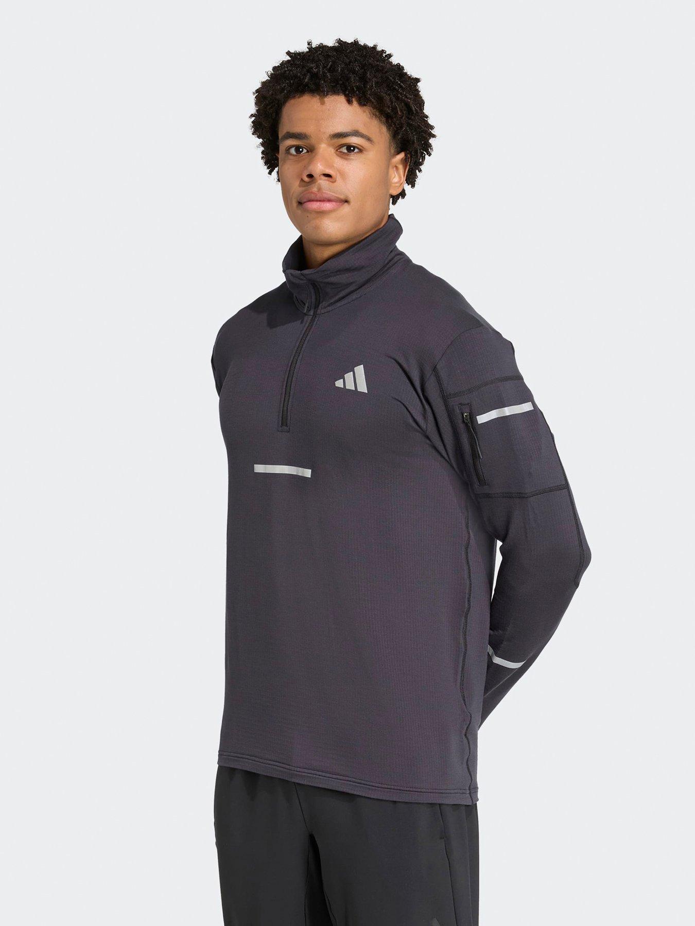 Image 1 of 5 of adidas Mens Running Adi365 Warm 1/2 Zip Top - Black