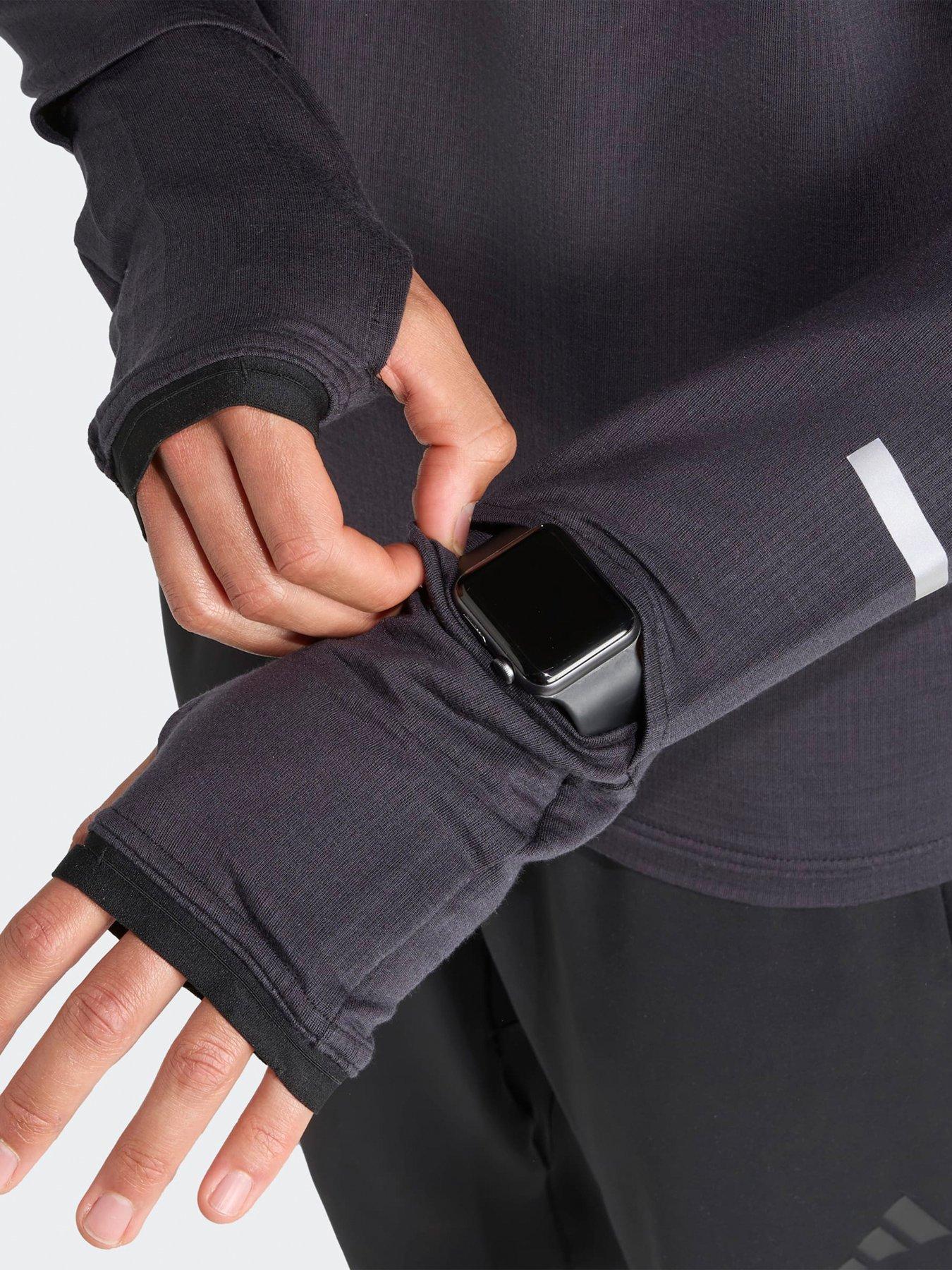 Image 4 of 5 of adidas Mens Running Adi365 Warm 1/2 Zip Top - Black