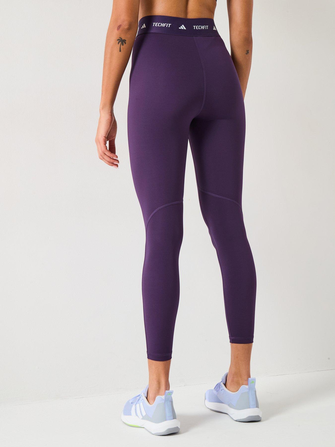  image of adidas-womens-training-tech-fit-78-tights-purple
