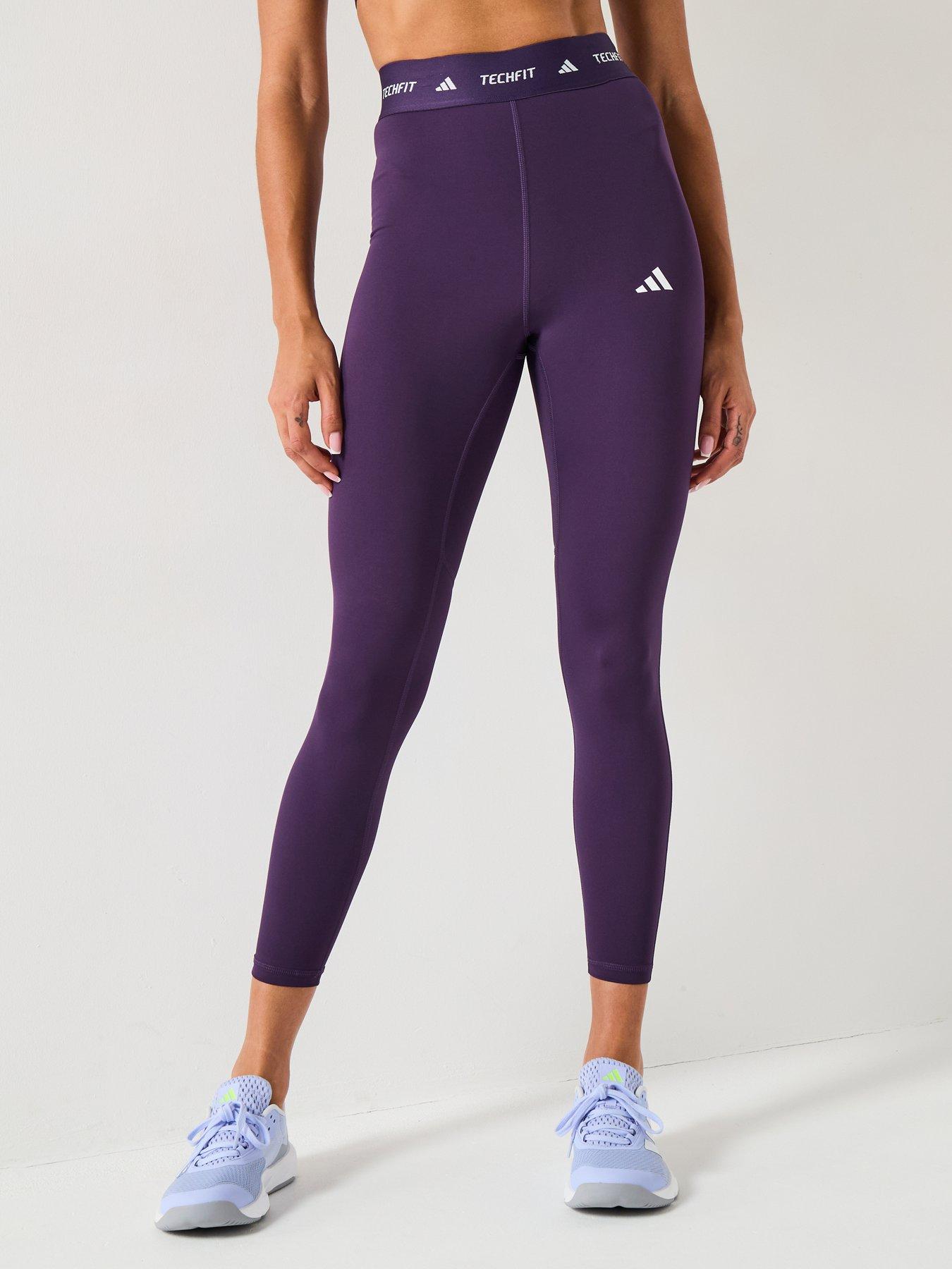  image of adidas-womens-training-tech-fit-78-tights-purple