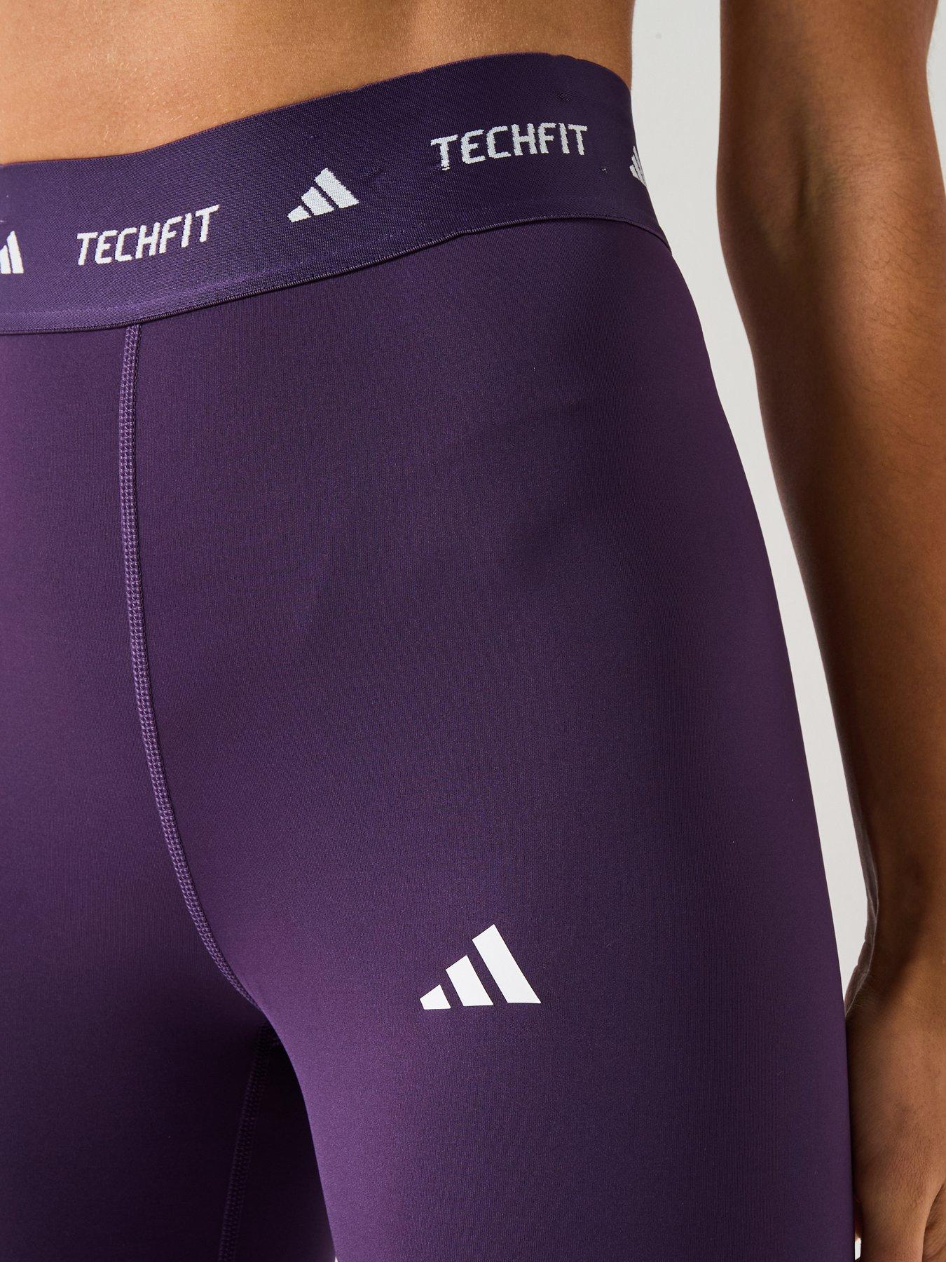  image of adidas-womens-training-tech-fit-78-tights-purple