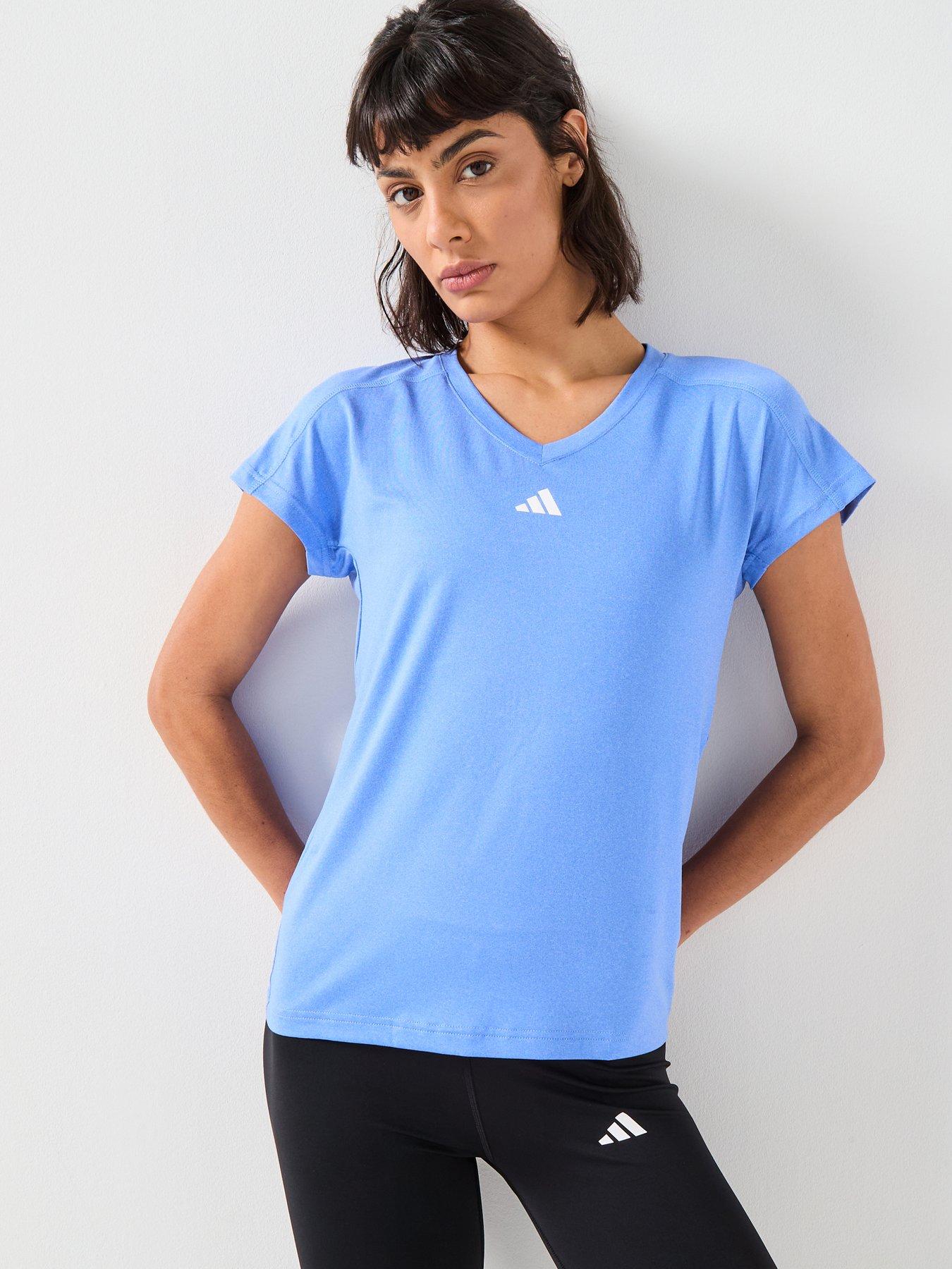 Image 1 of 6 of adidas Womens Training V Neck T-Shirt - Blue