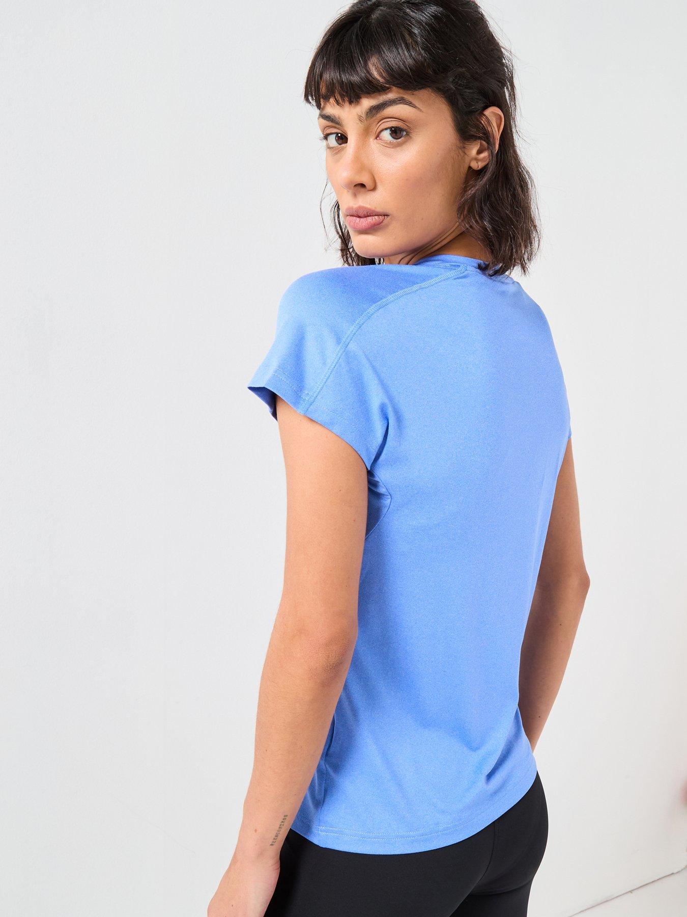Image 2 of 6 of adidas Womens Training V Neck T-Shirt - Blue