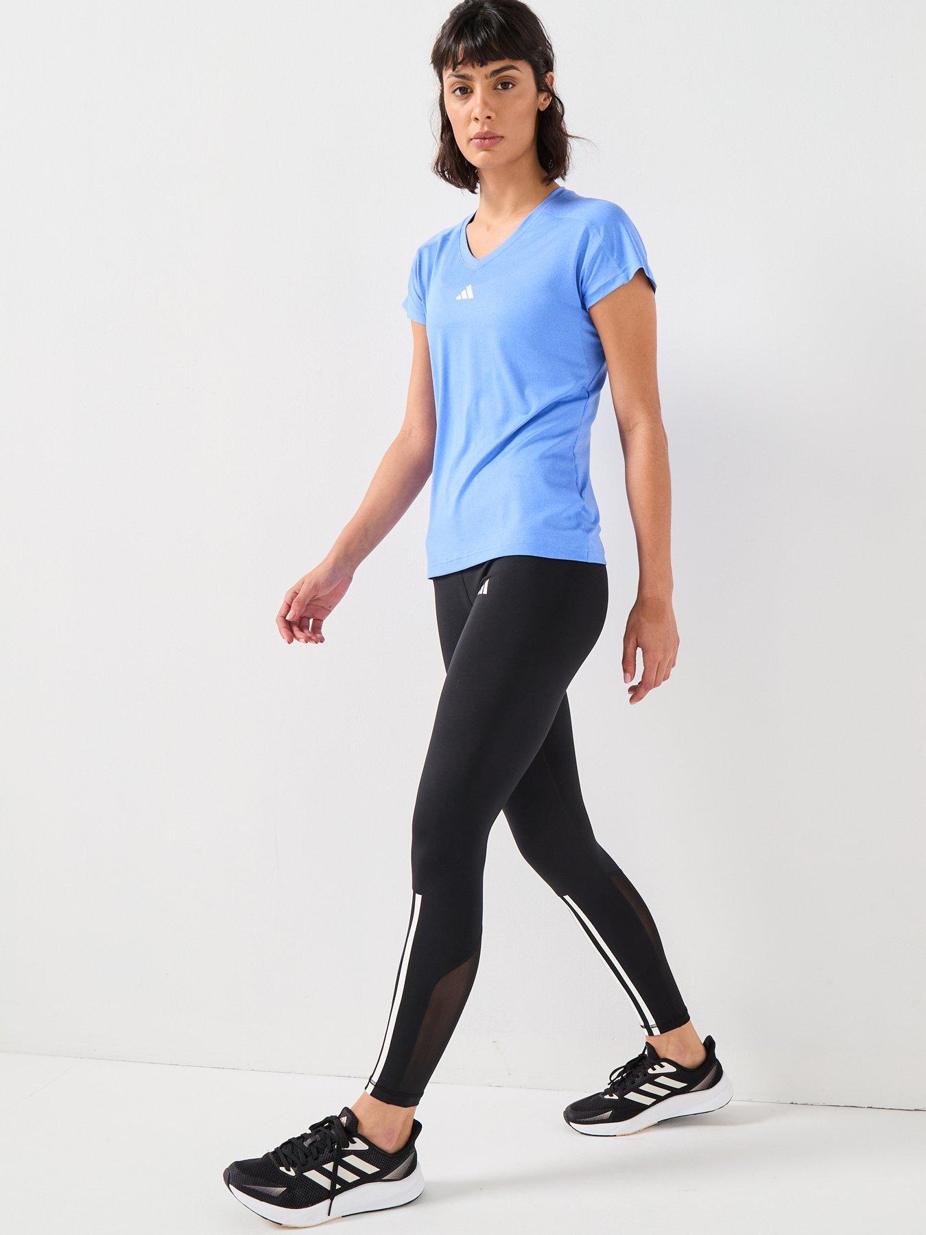 Image 6 of 6 of adidas Womens Training V Neck T-Shirt - Blue