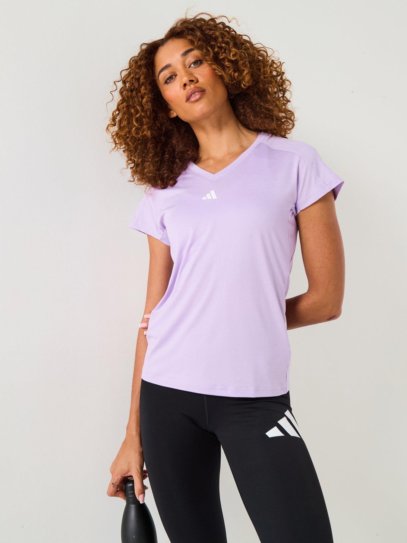 Image 1 of 6 of adidas Womens Training V Neck T-Shirt - Purple