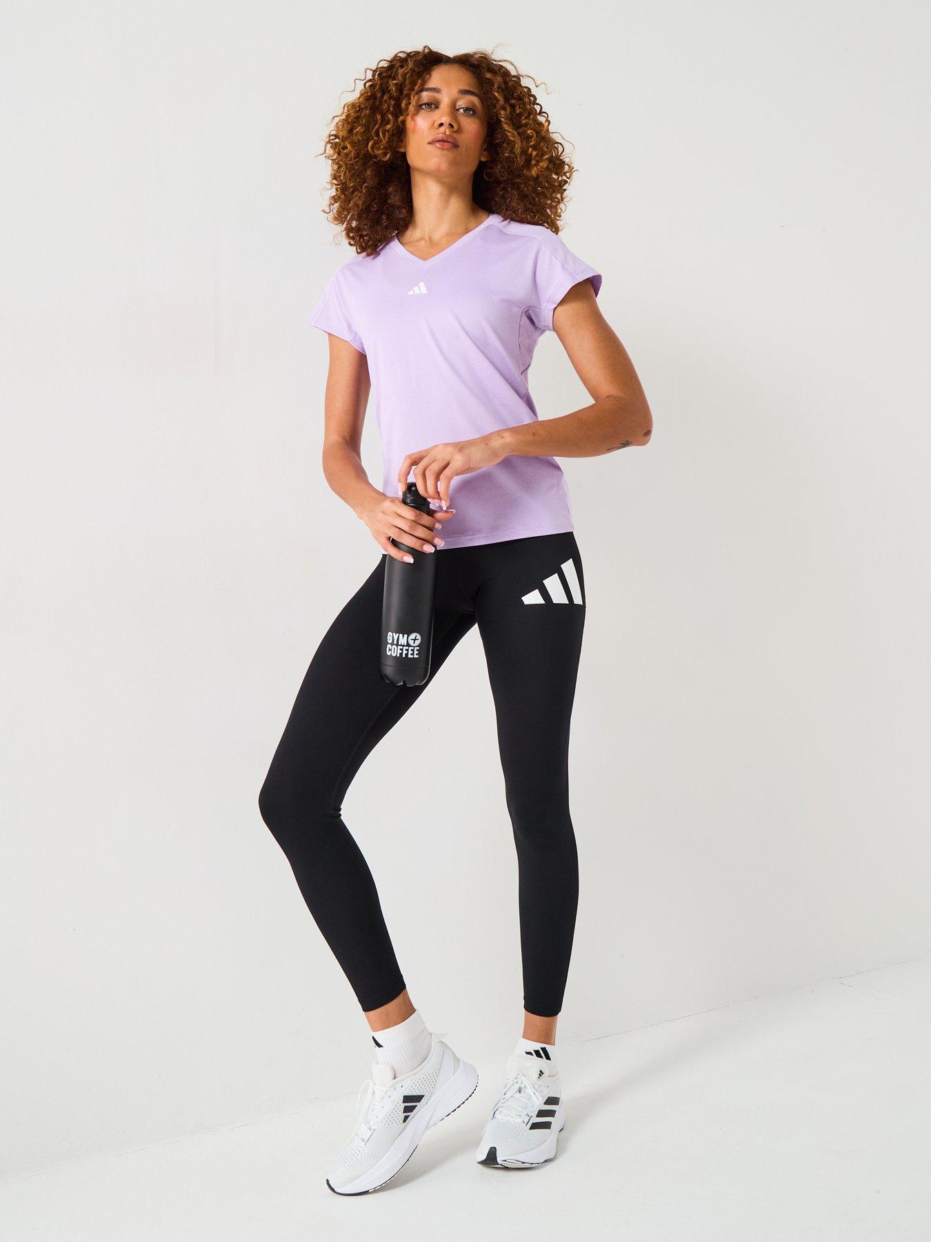 Image 3 of 6 of adidas Womens Training V Neck T-Shirt - Purple