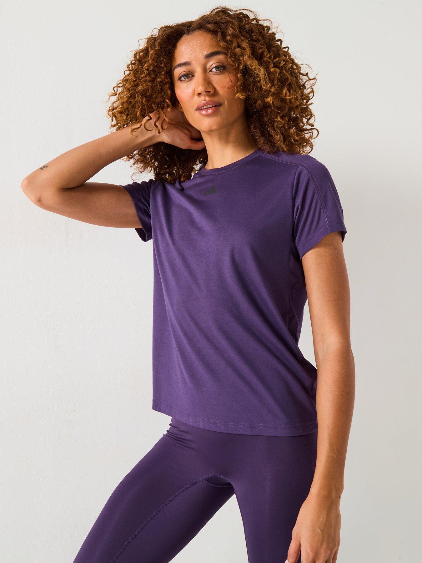  image of adidas-womens-training-essentials-crew-t-shirt-purple
