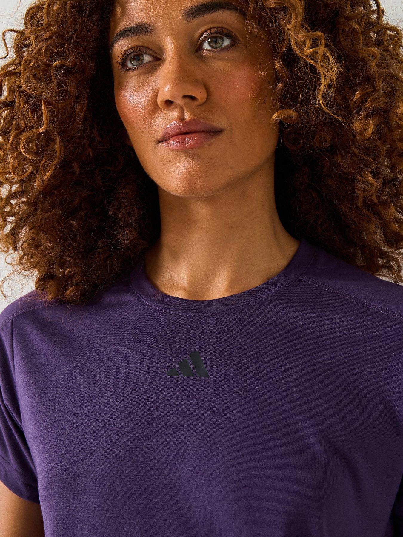  image of adidas-womens-training-essentials-crew-t-shirt-purple