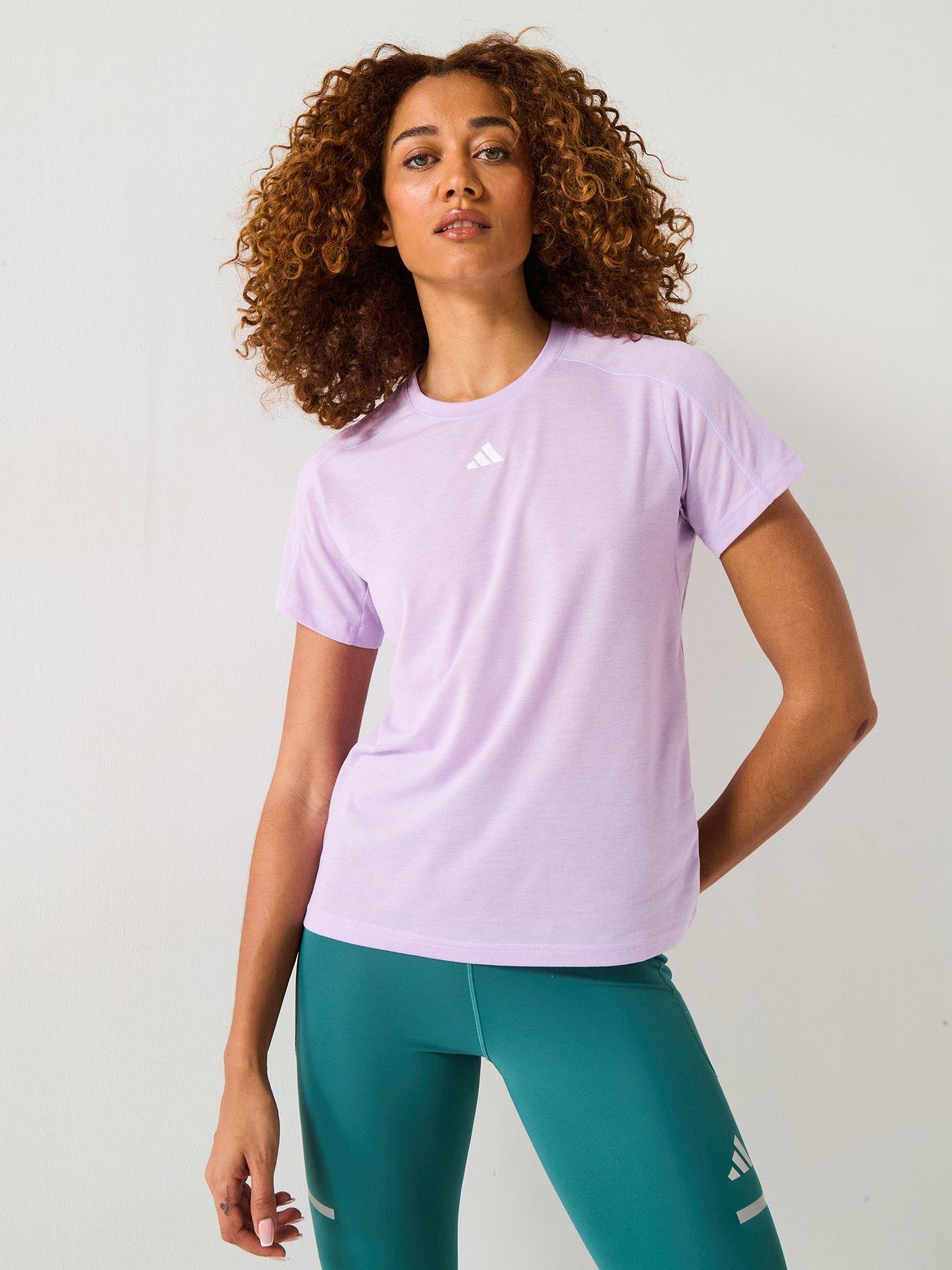 adidas Womens Training Essentials Crew T-Shirt - Purple