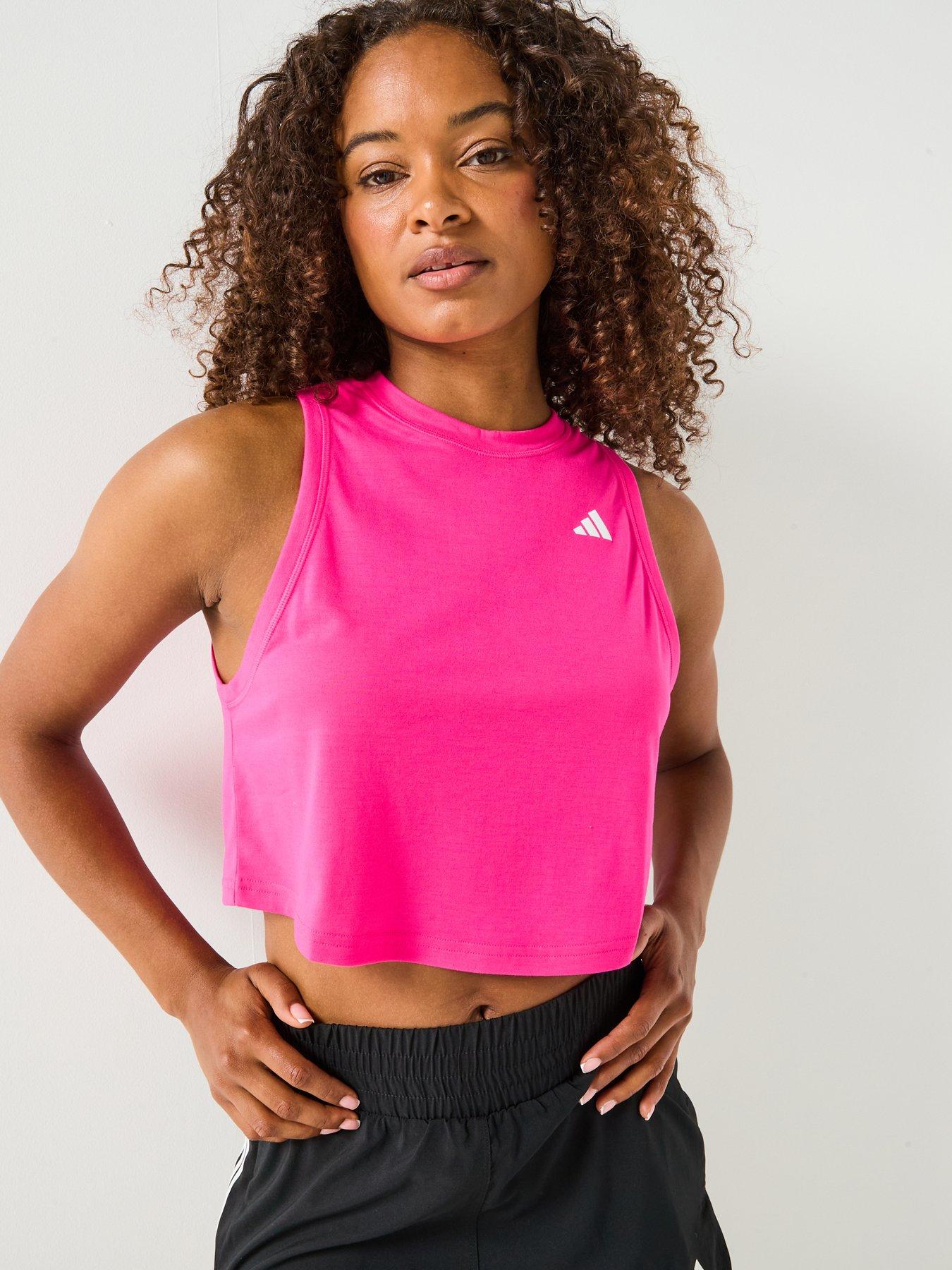 front image of adidas-womens-training-crop-tank-pink