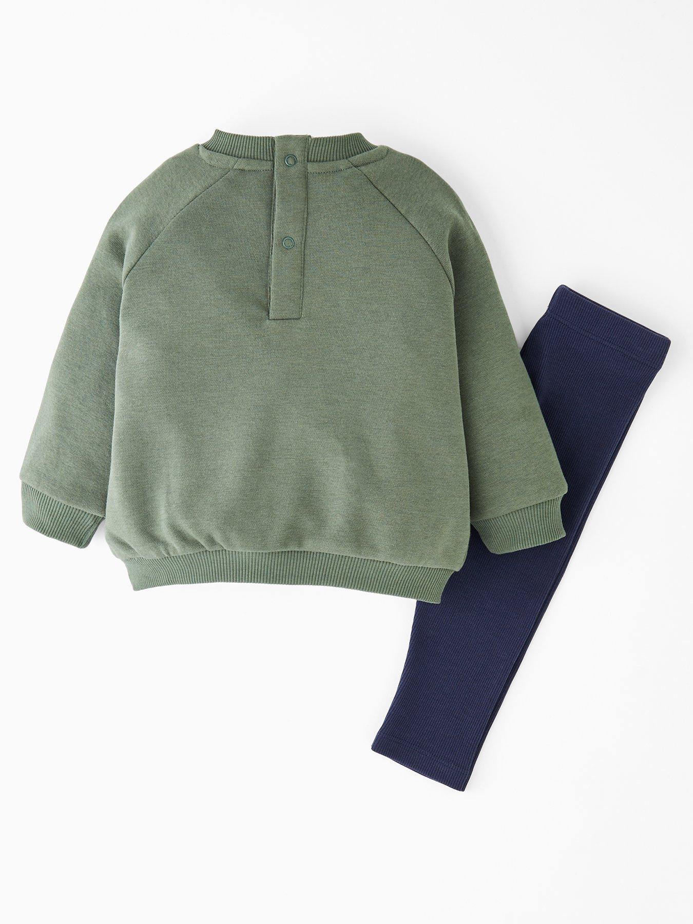  image of the-very-collection-baby-boys-christmas-friends-sweat-and-legging-set-green