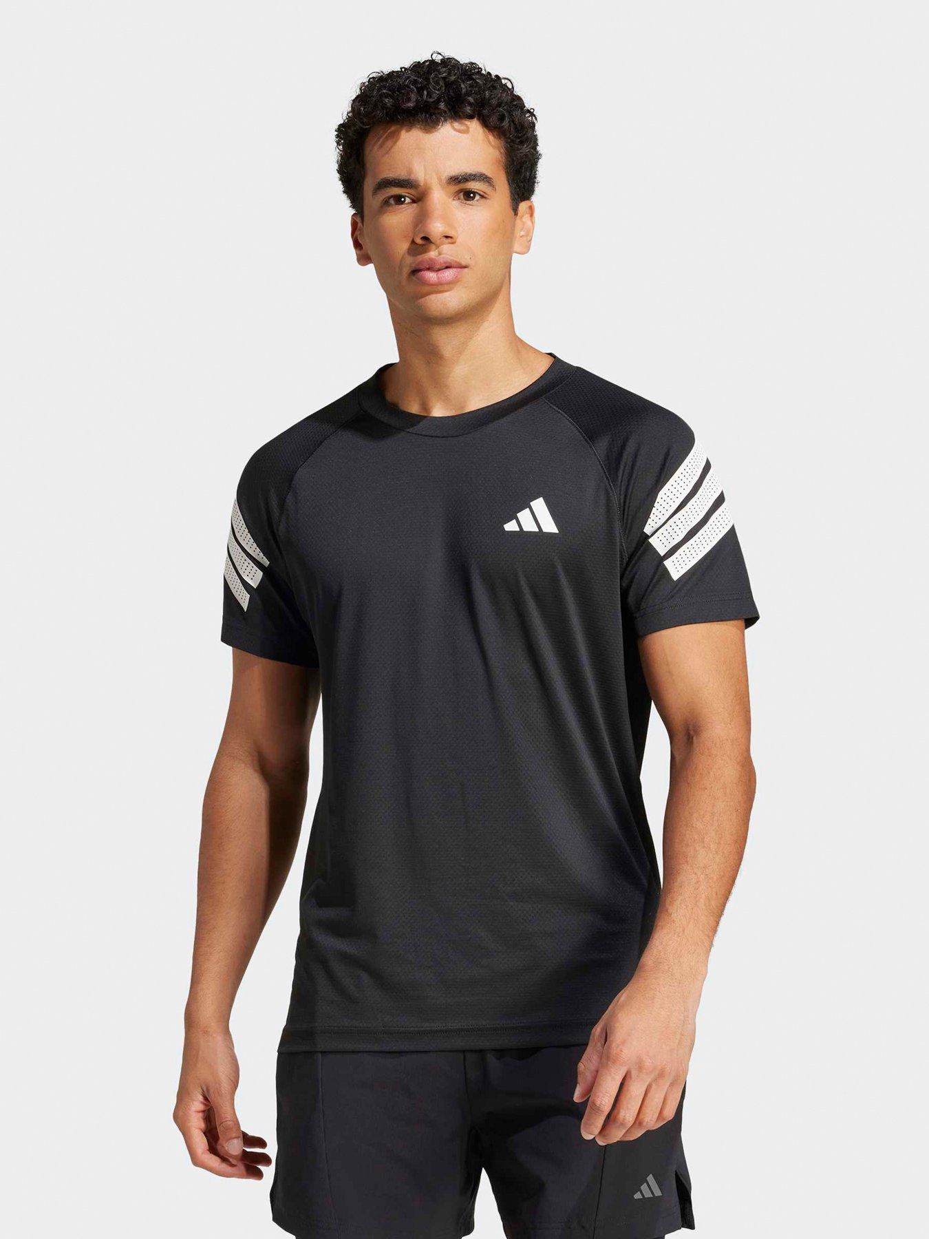 undefined Mens Training Gym 3 Stripe T-Shirt - Black