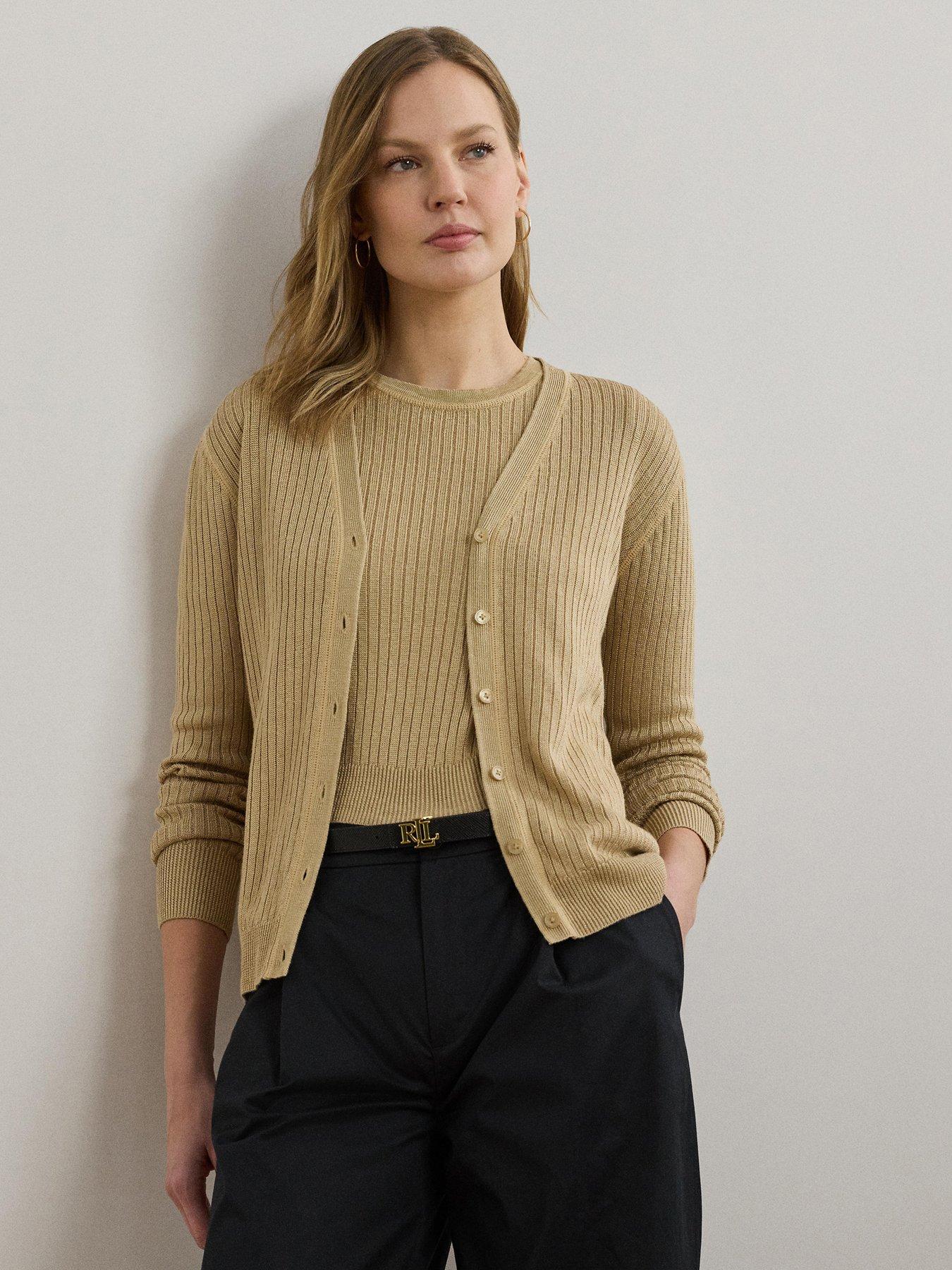 undefined Danzel Long Sleeve Cardigan - Beige