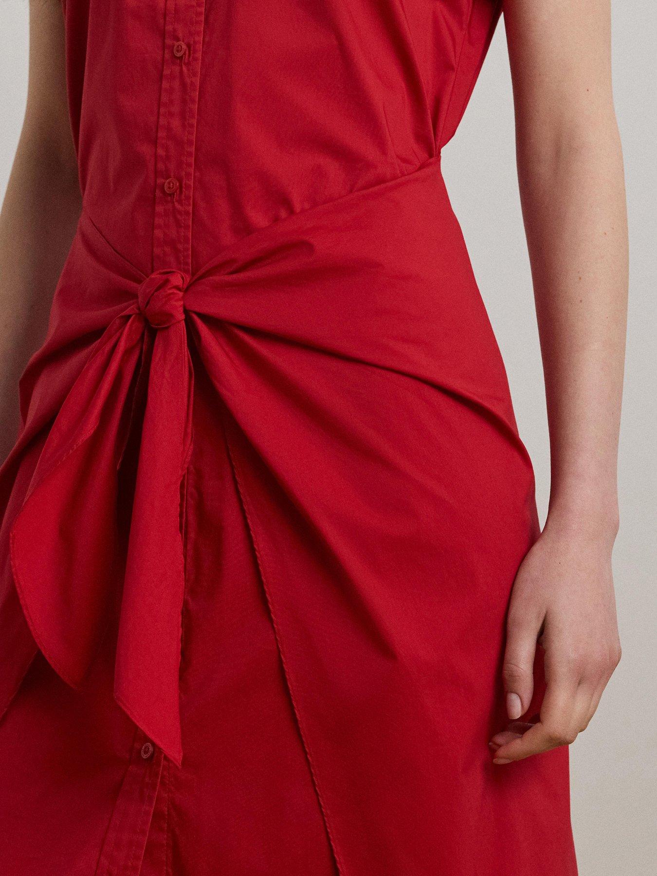 Image 4 of 5 of Lauren by Ralph Lauren Chonie Short Sleeve Dress - Red