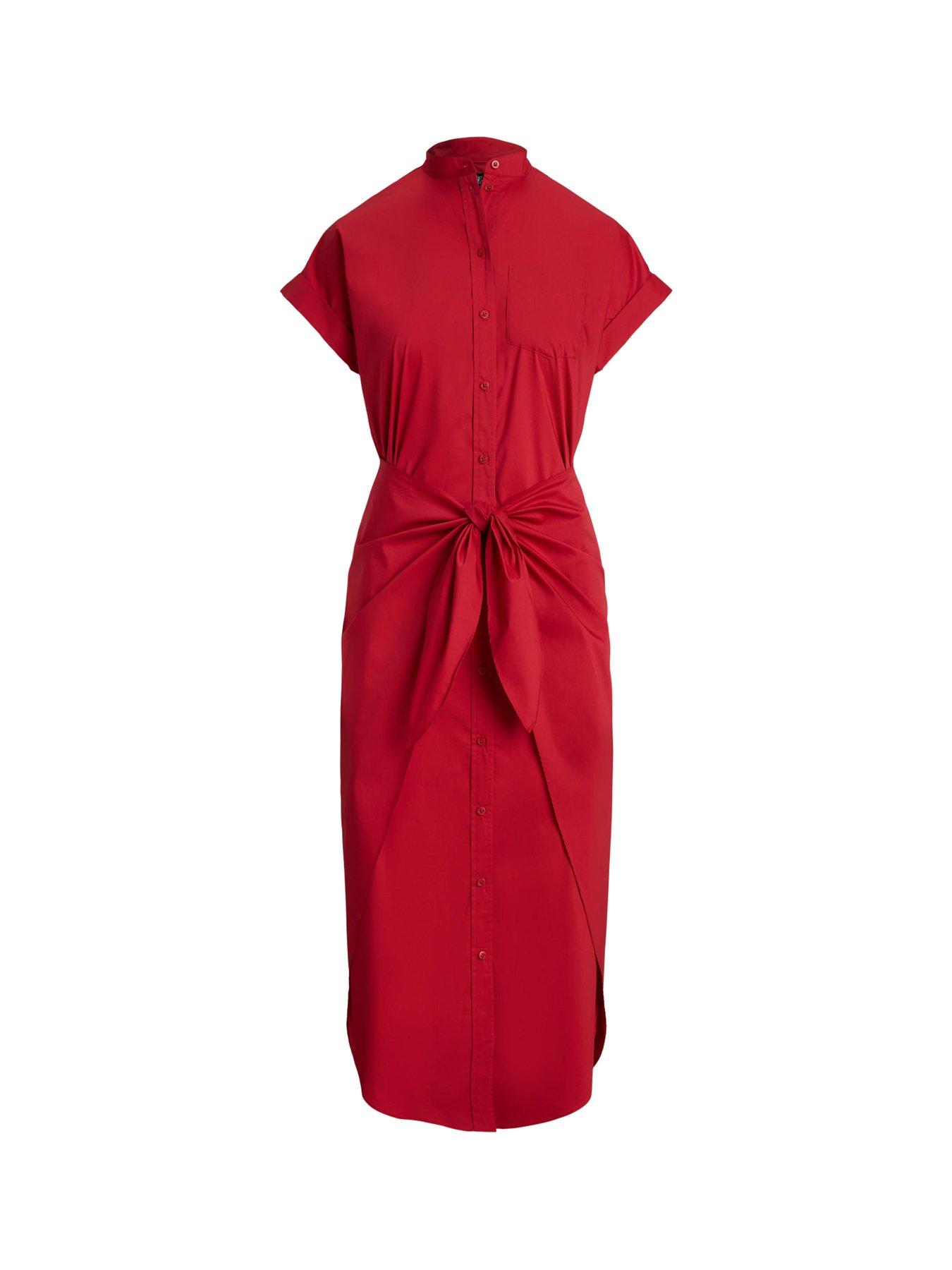 Image 5 of 5 of Lauren by Ralph Lauren Chonie Short Sleeve Dress - Red