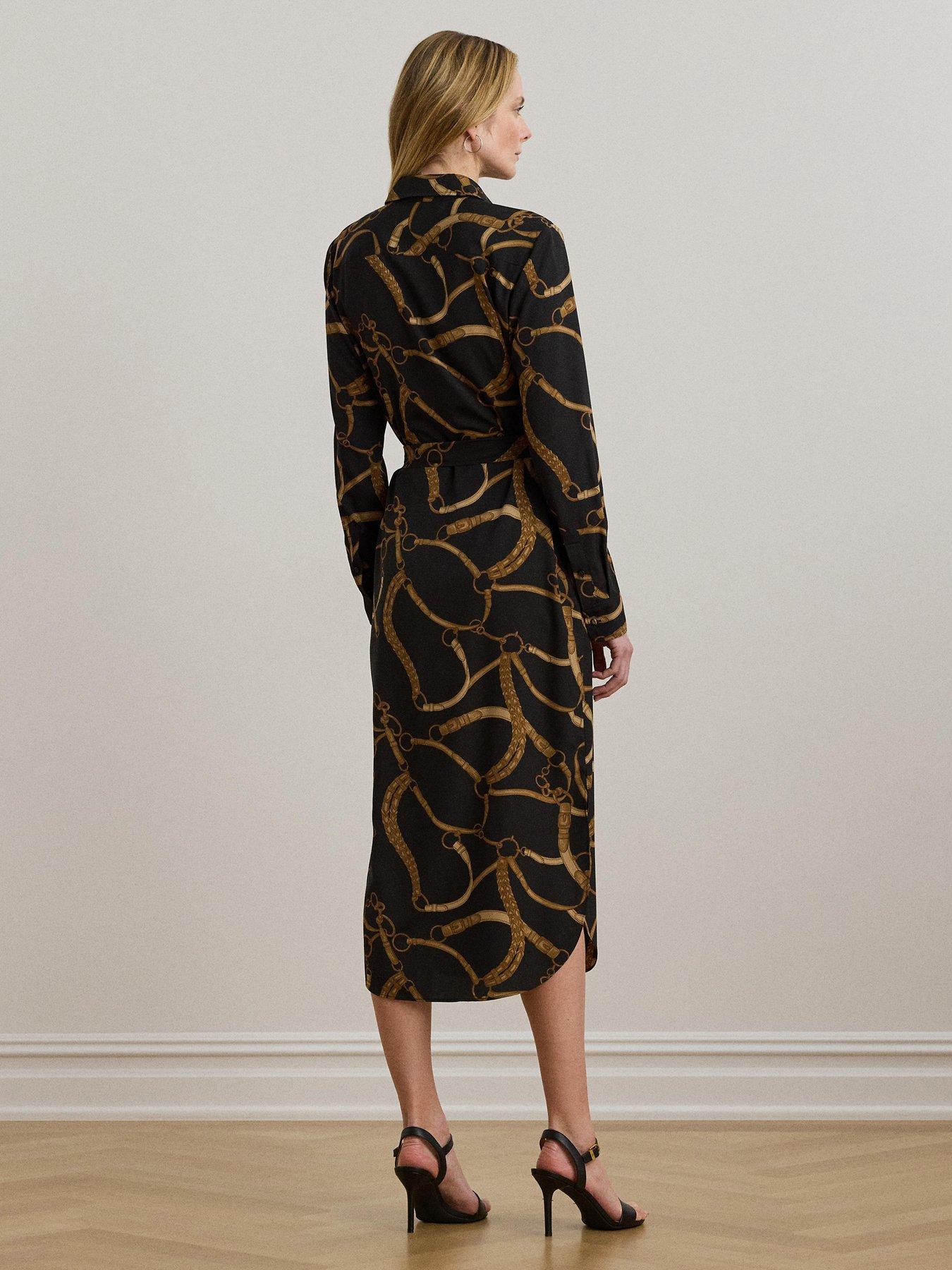 Image 2 of 5 of Lauren by Ralph Lauren Shadny Long Sleeve Dress - Black