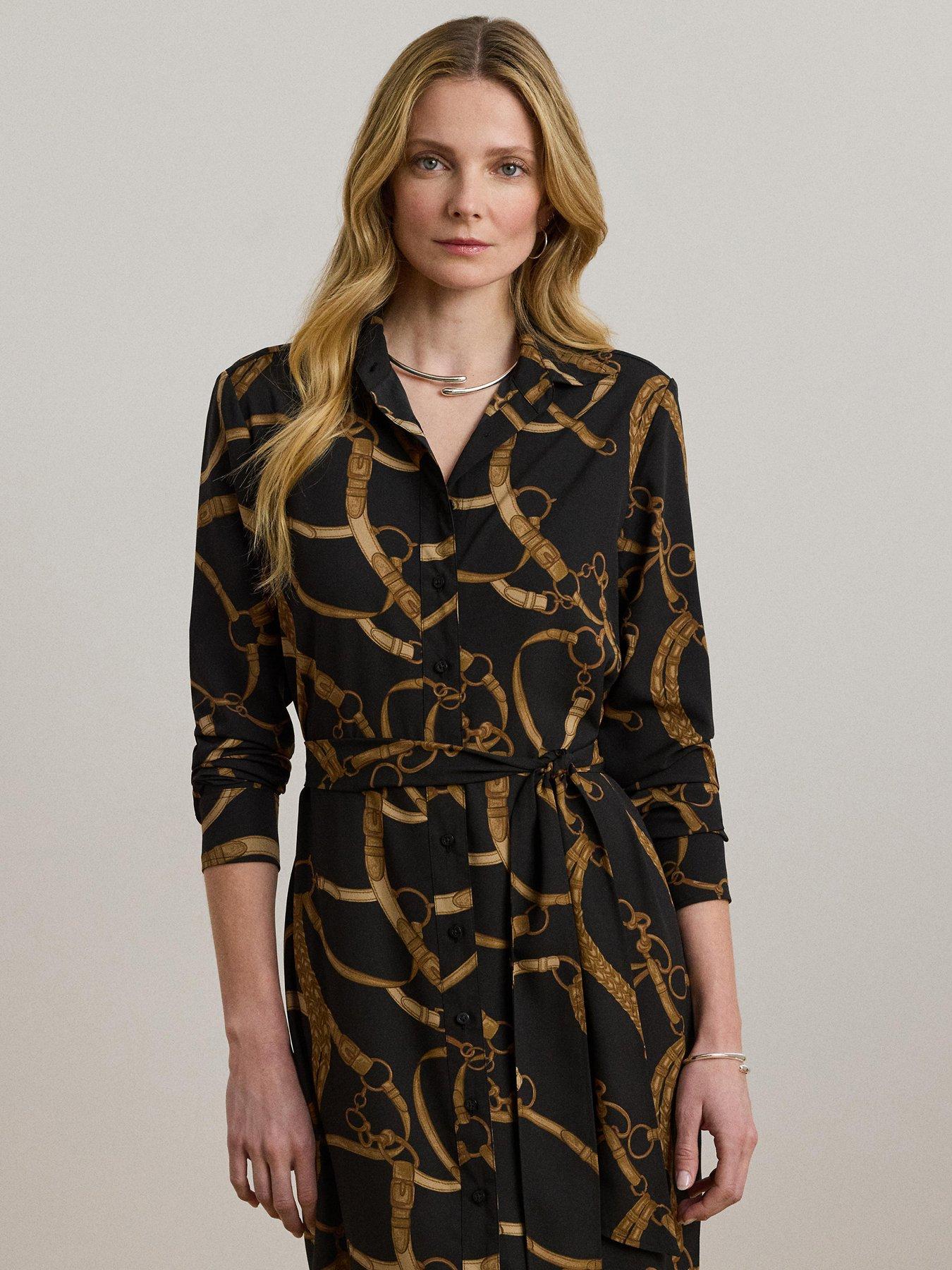 Image 3 of 5 of Lauren by Ralph Lauren Shadny Long Sleeve Dress - Black