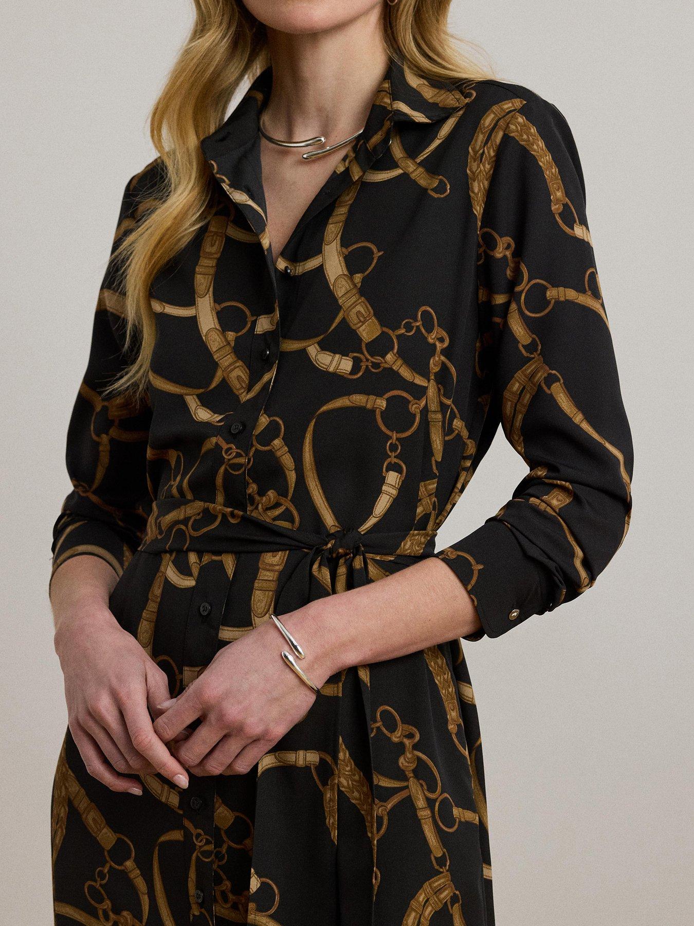 Image 4 of 5 of Lauren by Ralph Lauren Shadny Long Sleeve Dress - Black