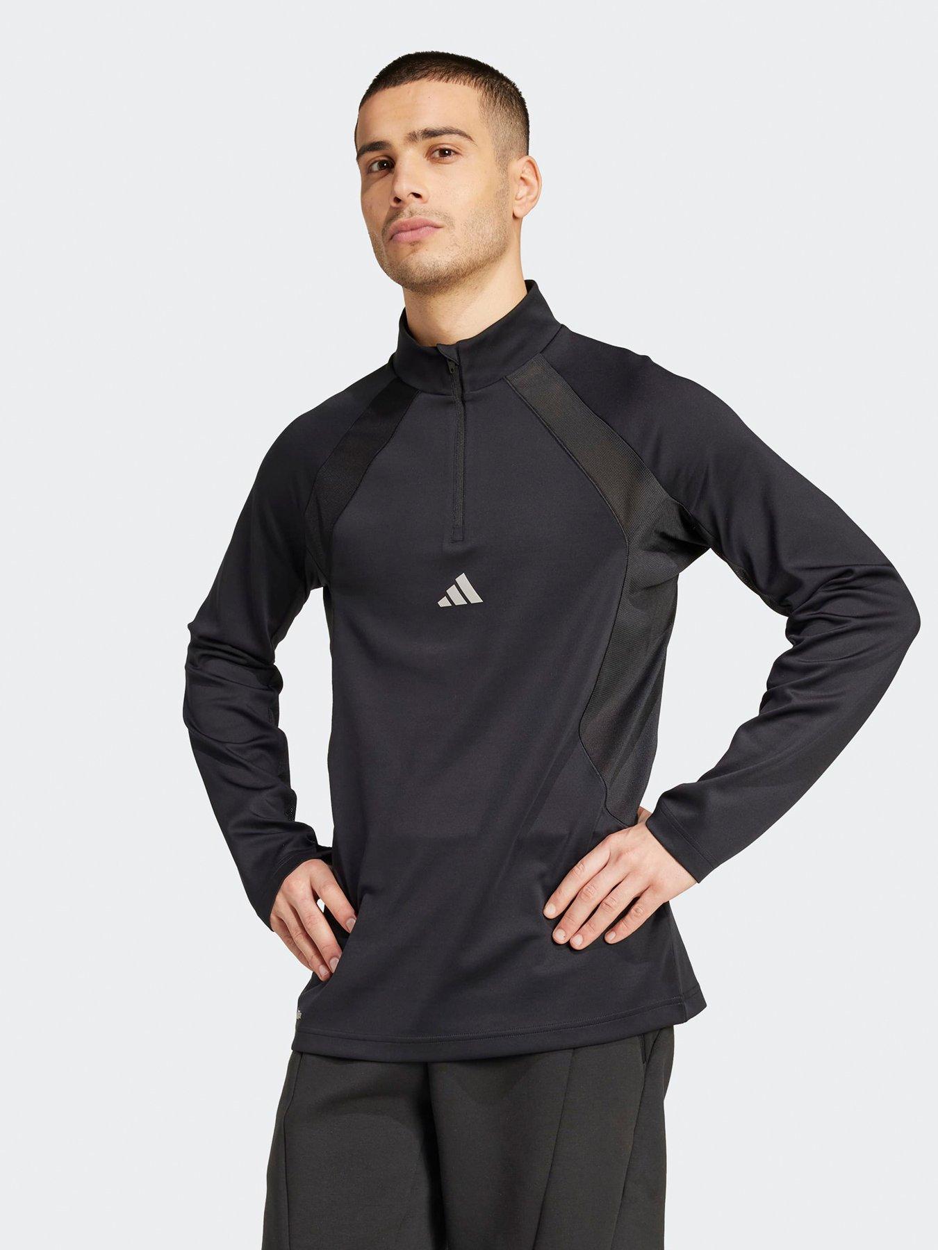 adidas Mens Training Tech 1/4 Zip Top - Black