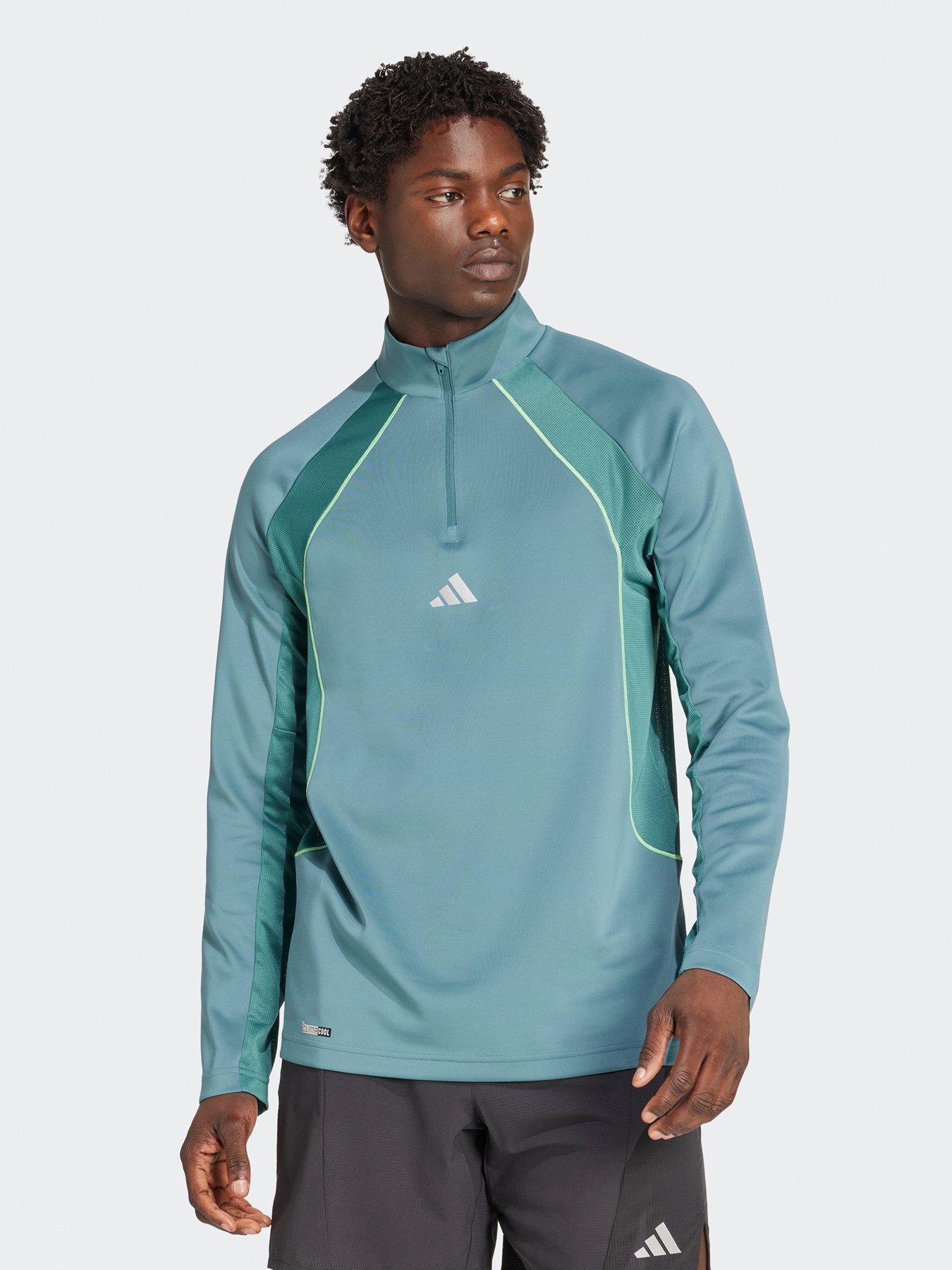 Image 1 of 5 of adidas Mens Training Tech 1/4 Zip Top - Green
