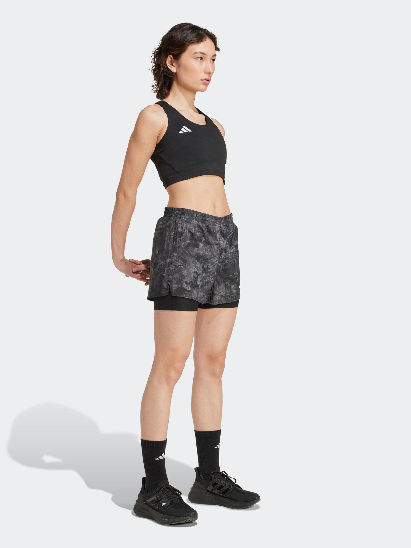 Image 3 of 5 of adidas Womens Running Own The Run Printed 2In1 Shorts - Grey
